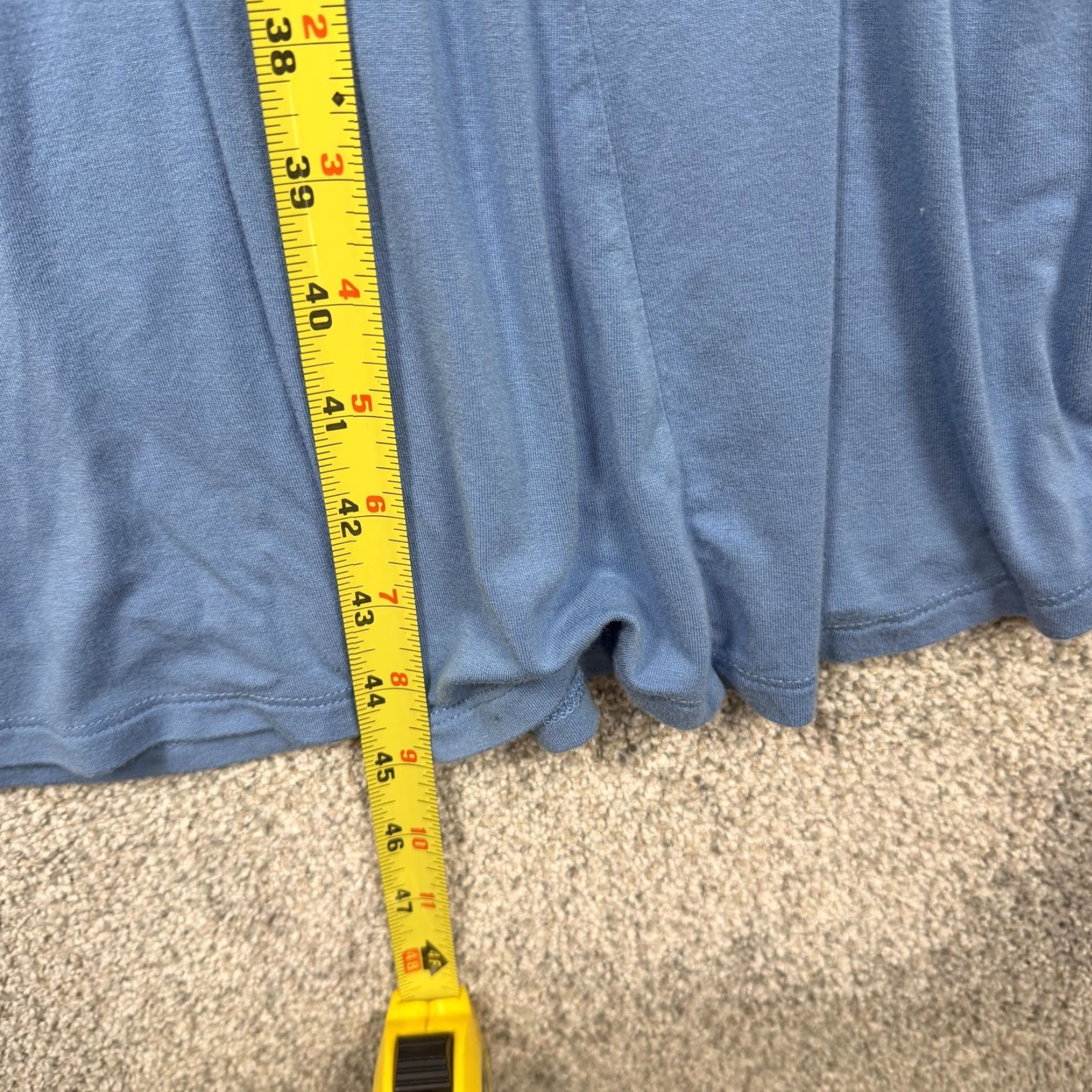 Vintage CW Classics Dress XL Blue Midi Trapeze Swing Jersey Round Neck 3/4 Sleeve Women Casual Lightweight Stretch Size XL / US 12-14 / IT 48-50 - 4 Thumbnail