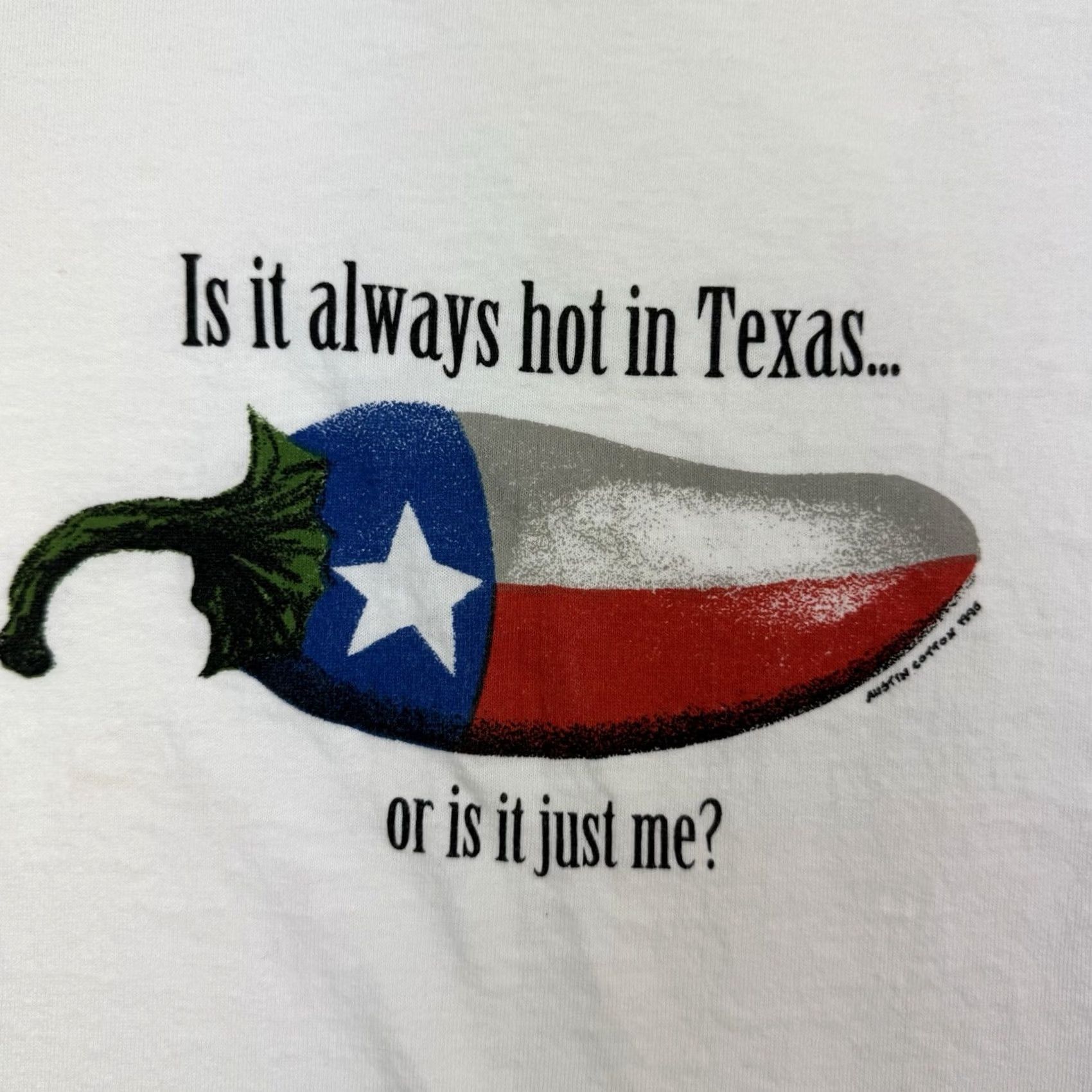 Vintage VINTAGE Texas Pepper Art T Shirt Adult Large Chili Pepper Funny Flag 90s USA Mens Size US L / EU 52-54 / 3 - 4 Thumbnail