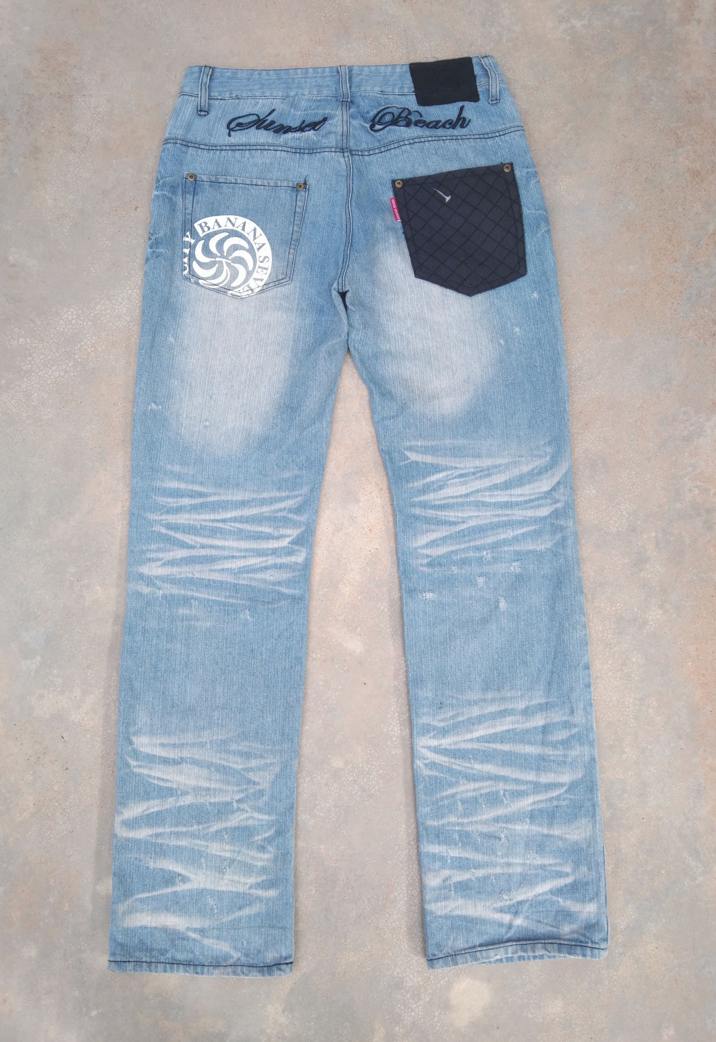 Crazy Y2k Banana Seven Whisker Straight Leg Jeans 32x33