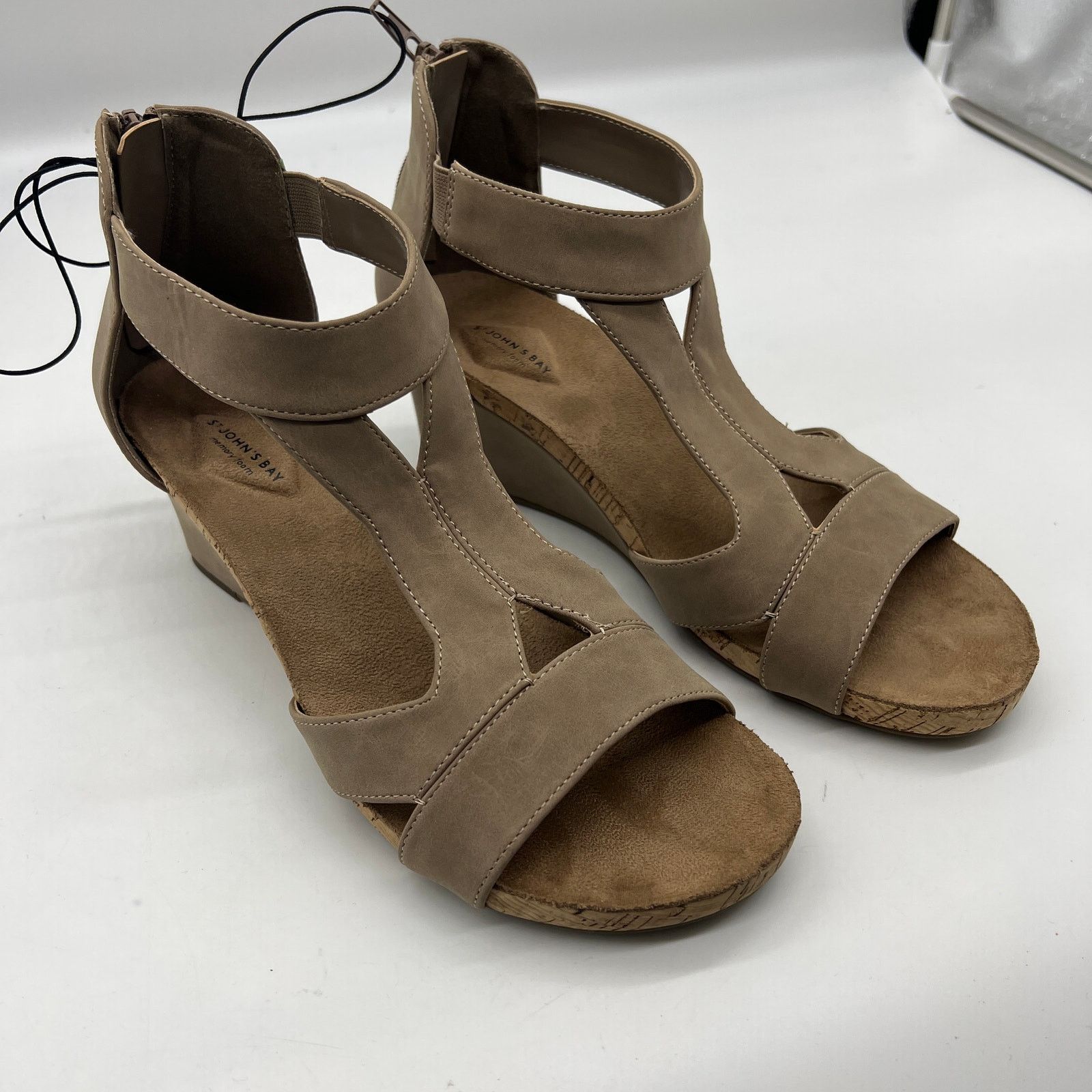 Other St. John's Bay Womens Taz Wedge Sandals Brown Porchini Size US 10 / IT 40 - 2 Thumbnail