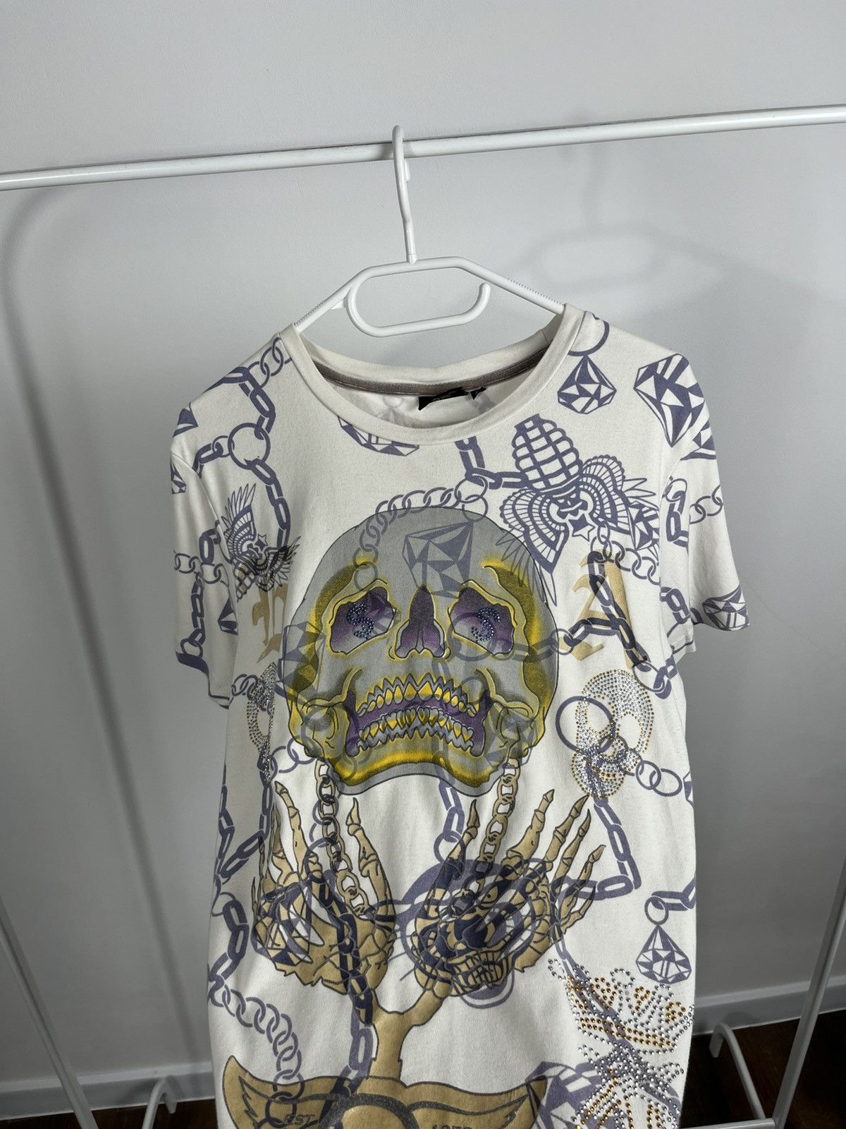 Christian Audigier Christian Audigier Skull Chain Graphic T-Shirt Women’s S Size M / US 6-8 / IT 42-44 - 8 Thumbnail