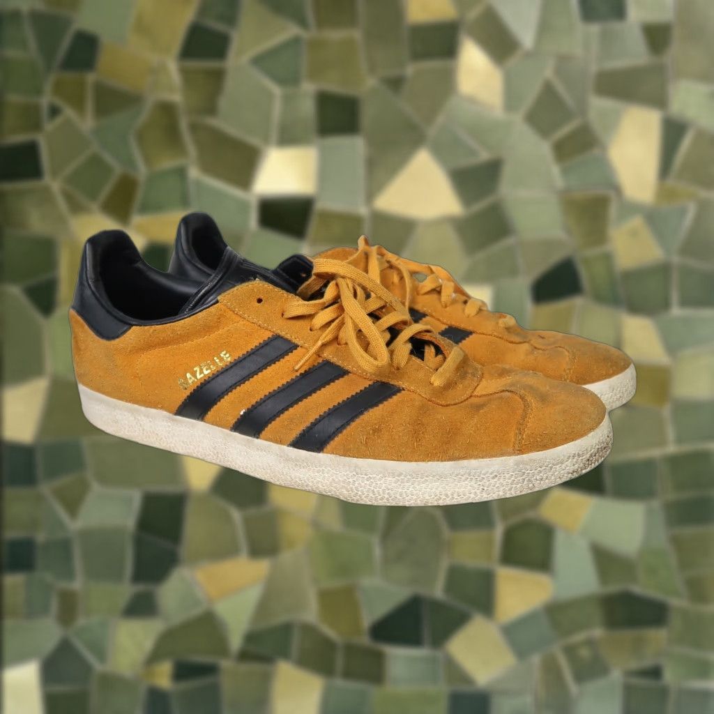 Adidas Adidas Gazelle Sneakers Men US 11 Suede Yellow Black Stripe Casual  Athletic Shoes | Grailed