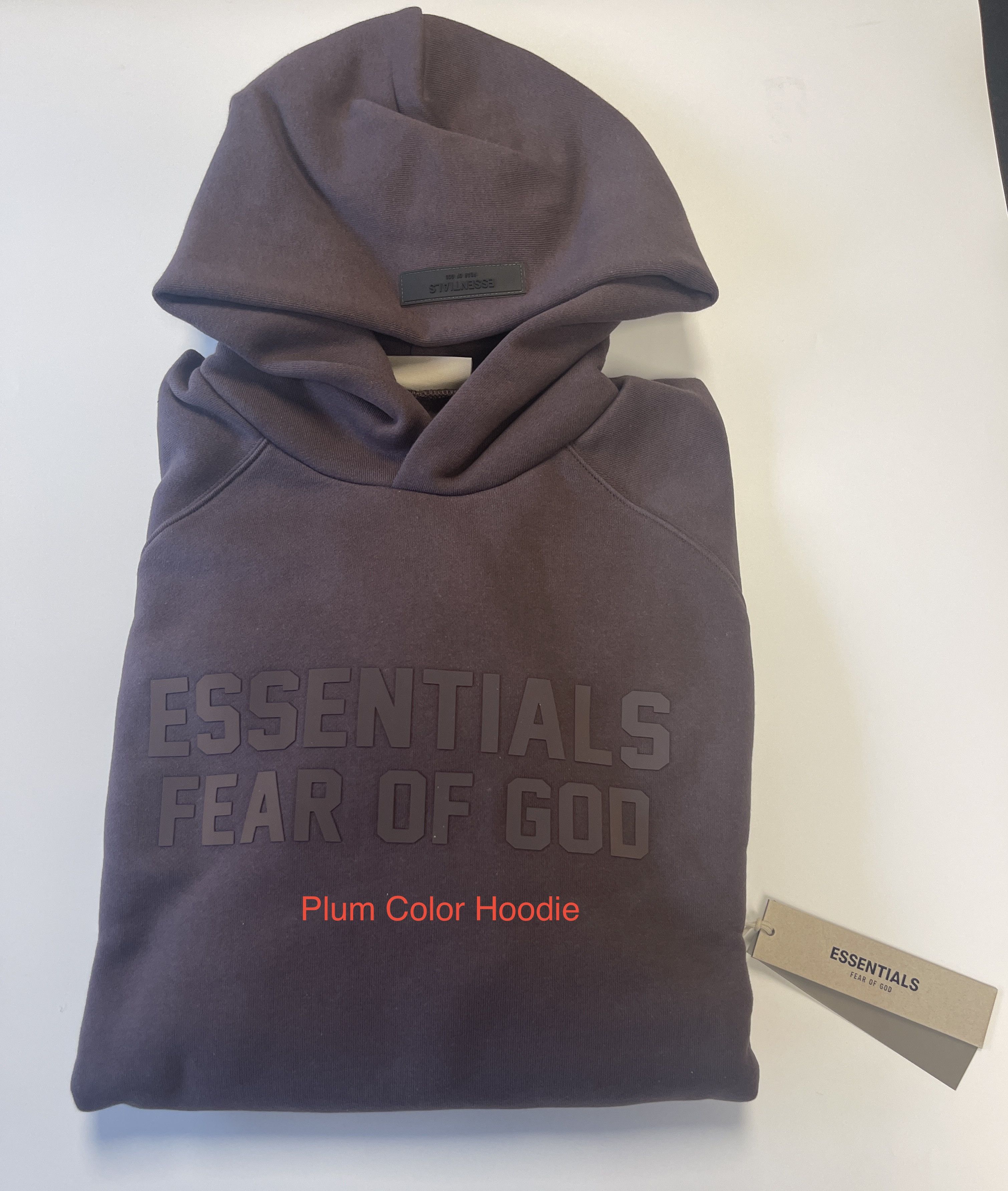 Fear of God 🔥🔥Fear of God Essentials Hoodie Plum Sz(L) Size US L / EU 52-54 / 3 - 4 Thumbnail