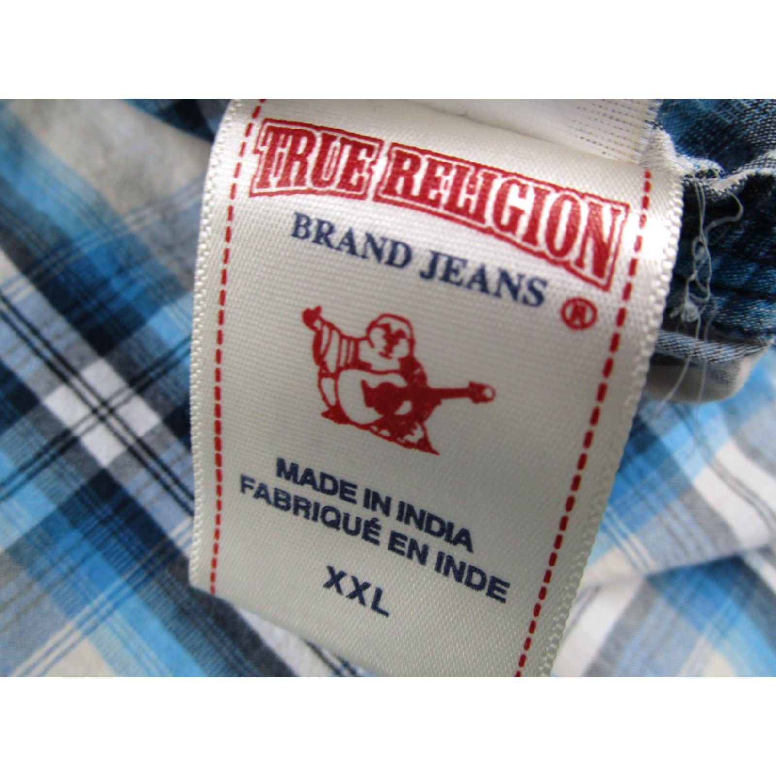 True Religion True Religion Shirt Mens 2XL Blue White Plaid Western Pearl Snap Long Sleeve Size US XXL / EU 58 / 5 - 5 Thumbnail