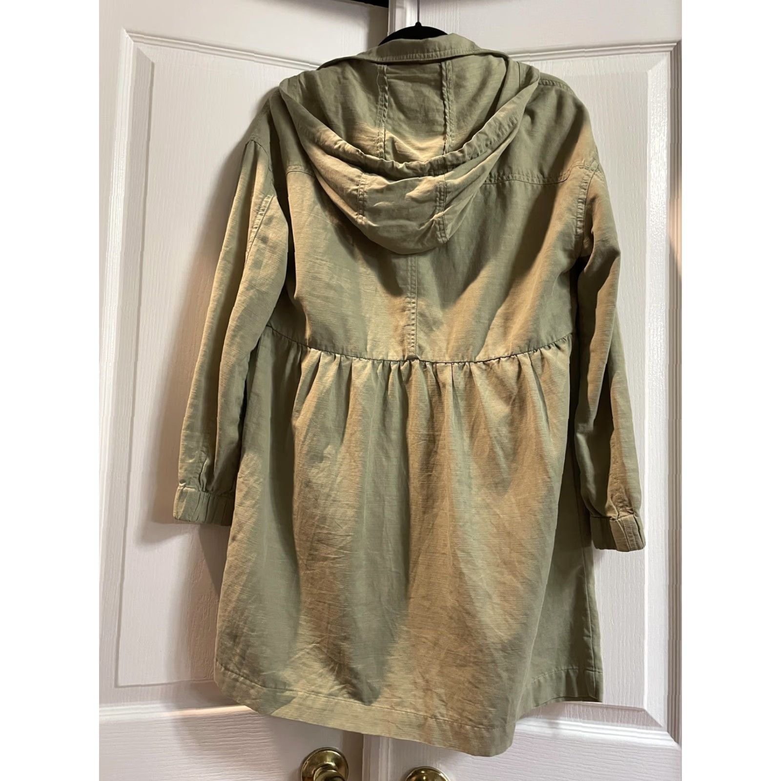 7 For All Mankind 7 For All Mankind Jacket Womens Medium Green Hooded Utility Parka Coat Pockets Size M / US 6-8 / IT 42-44 - 3 Thumbnail
