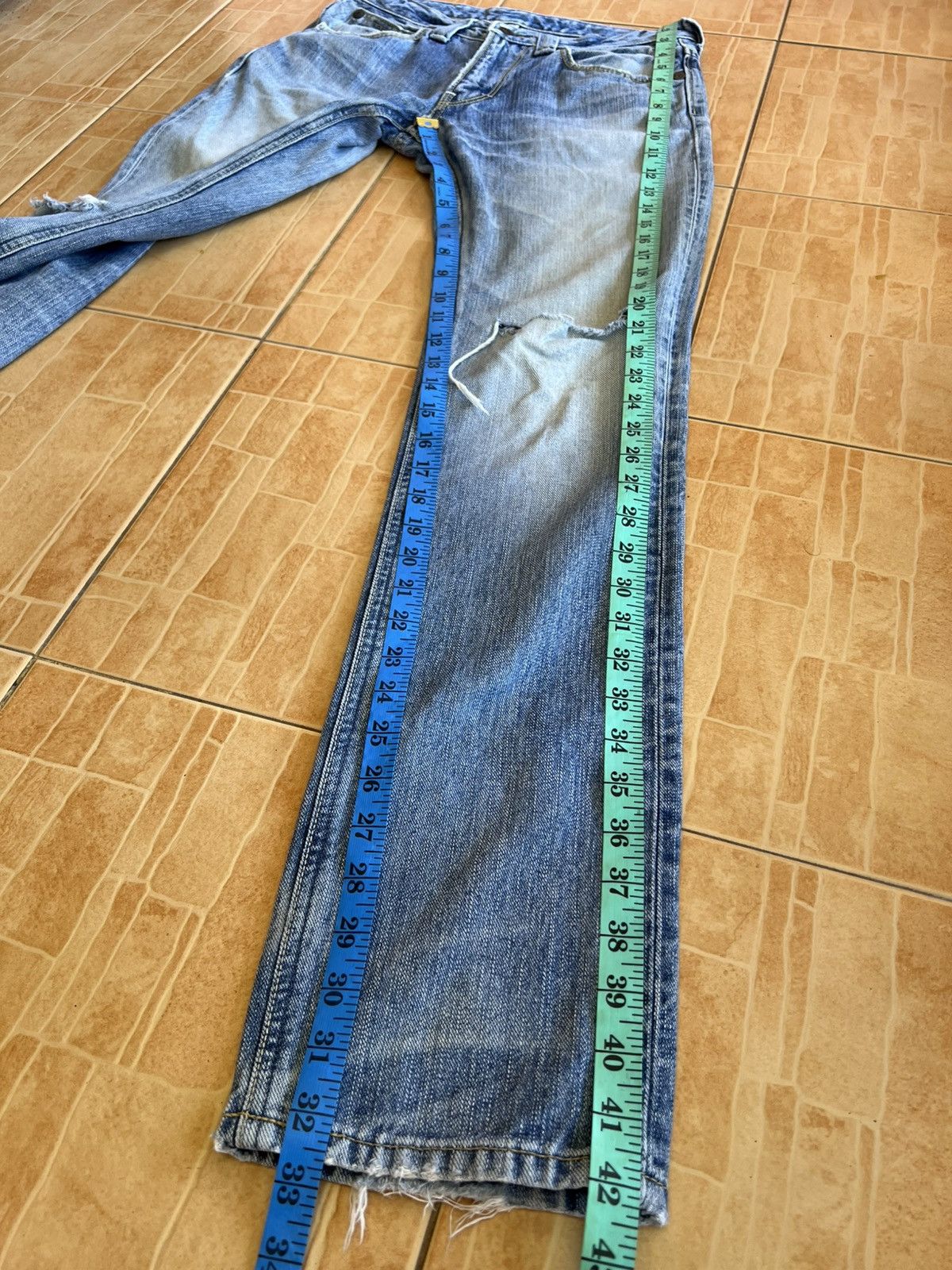 Lee Vintage Lee Riders Distress Jean Size US 29 - 4 Thumbnail