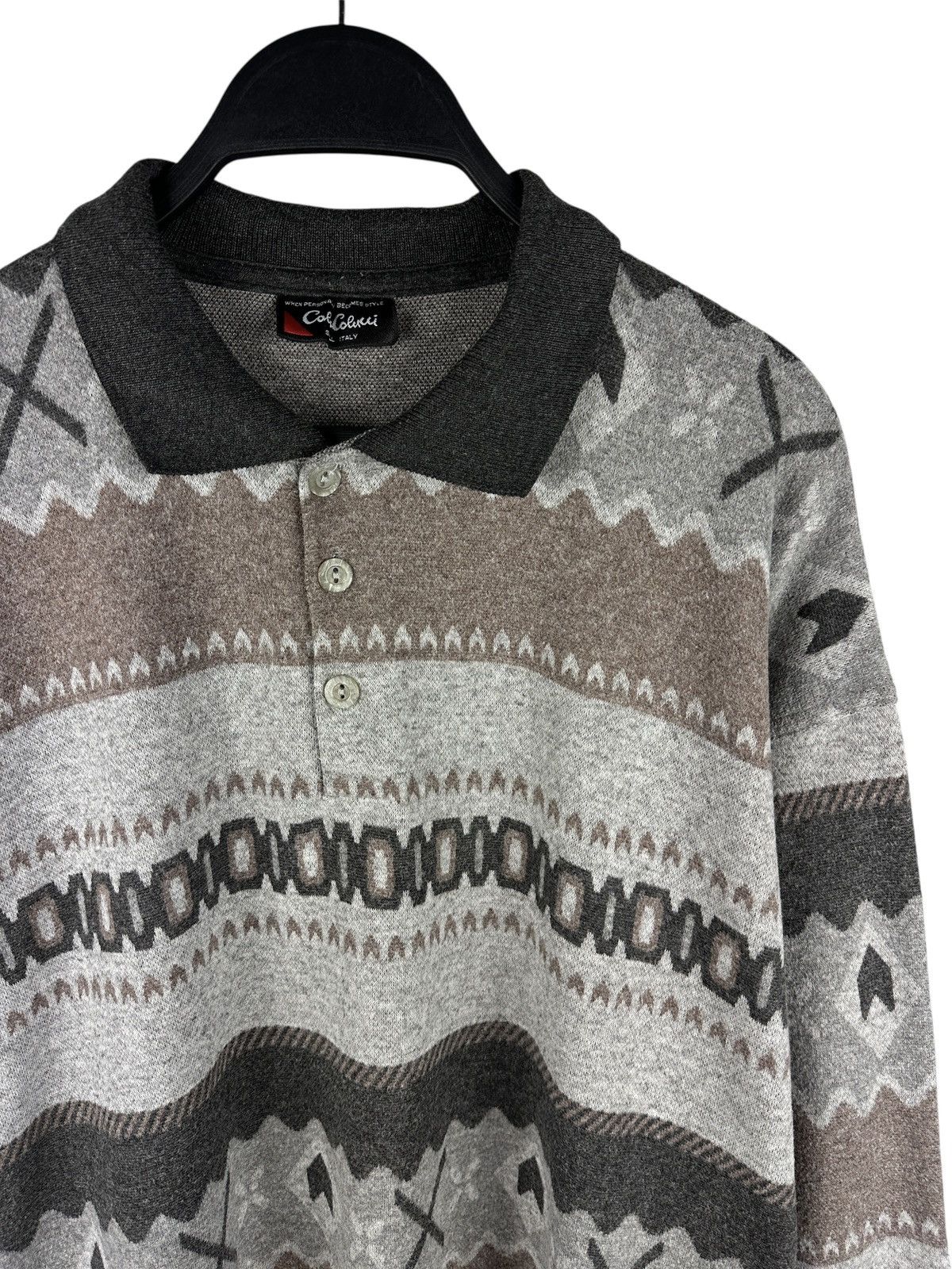 Carlo Colucci Vintage Carlo Colucci Abstract Geometric Polo Long Sleeve Size US XL / EU 56 / 4 - 3 Thumbnail