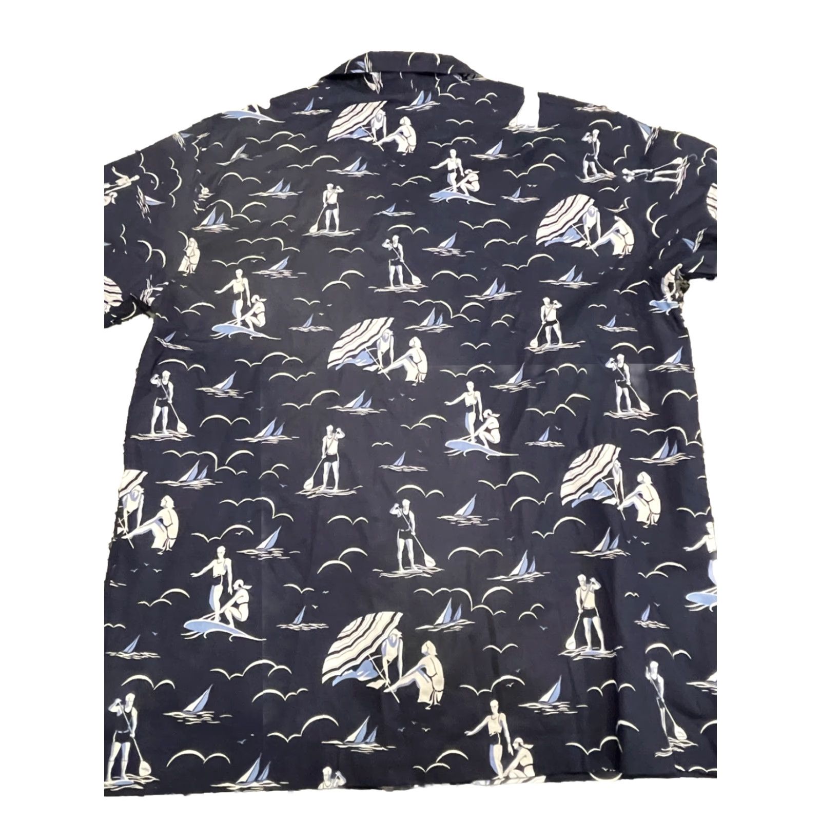 Polo Ralph Lauren Polo Ralph Lauren Surf Woven Button Up Short Sleeve Shirt L Navy Blue Size US L / EU 52-54 / 3 - 8 Thumbnail