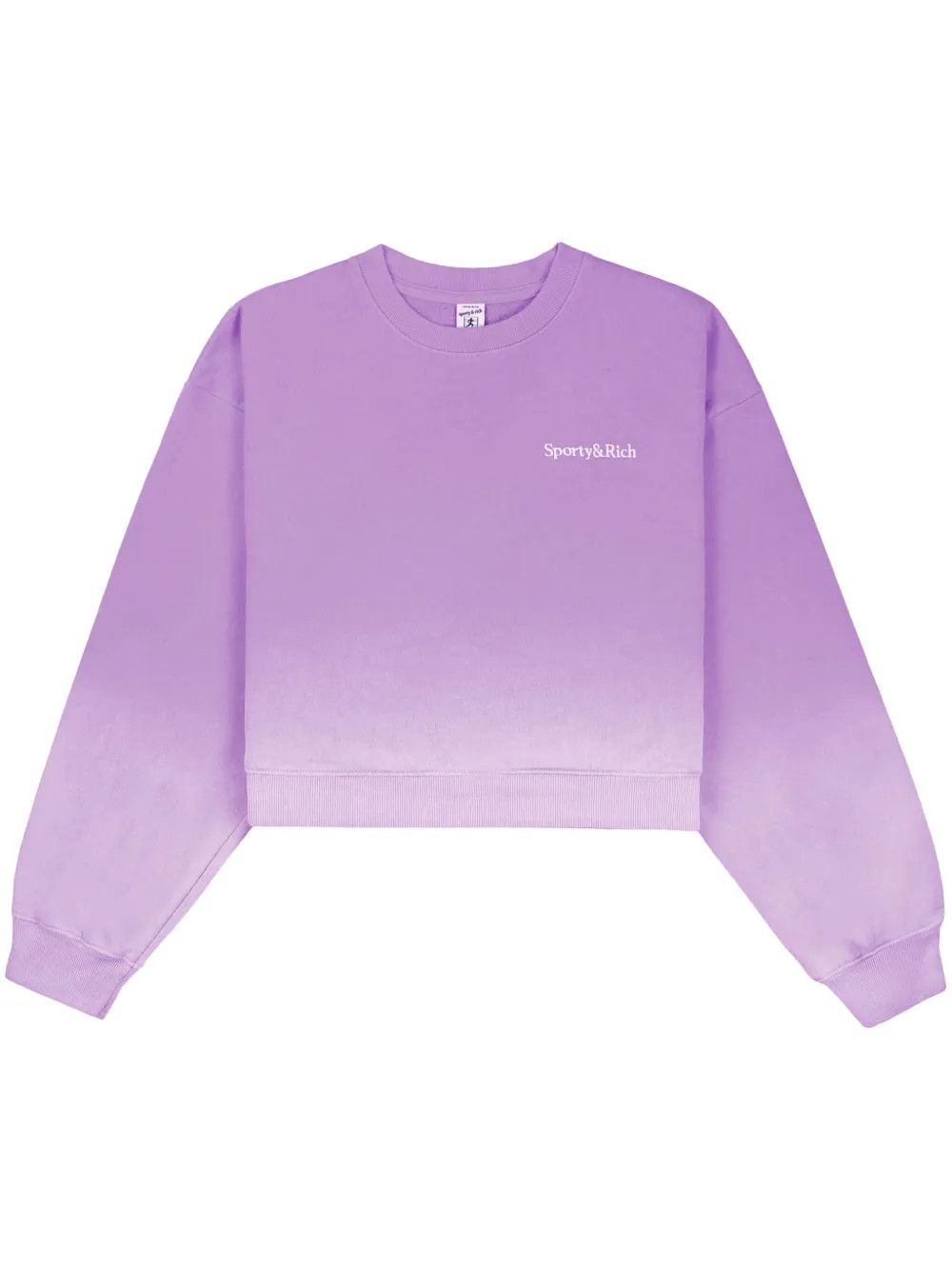 Sporty & Rich o1mle0525 Serif Logo Embroidered Cropped Sweatshirt Size L / US 10 / IT 46 - 1 Thumbnail