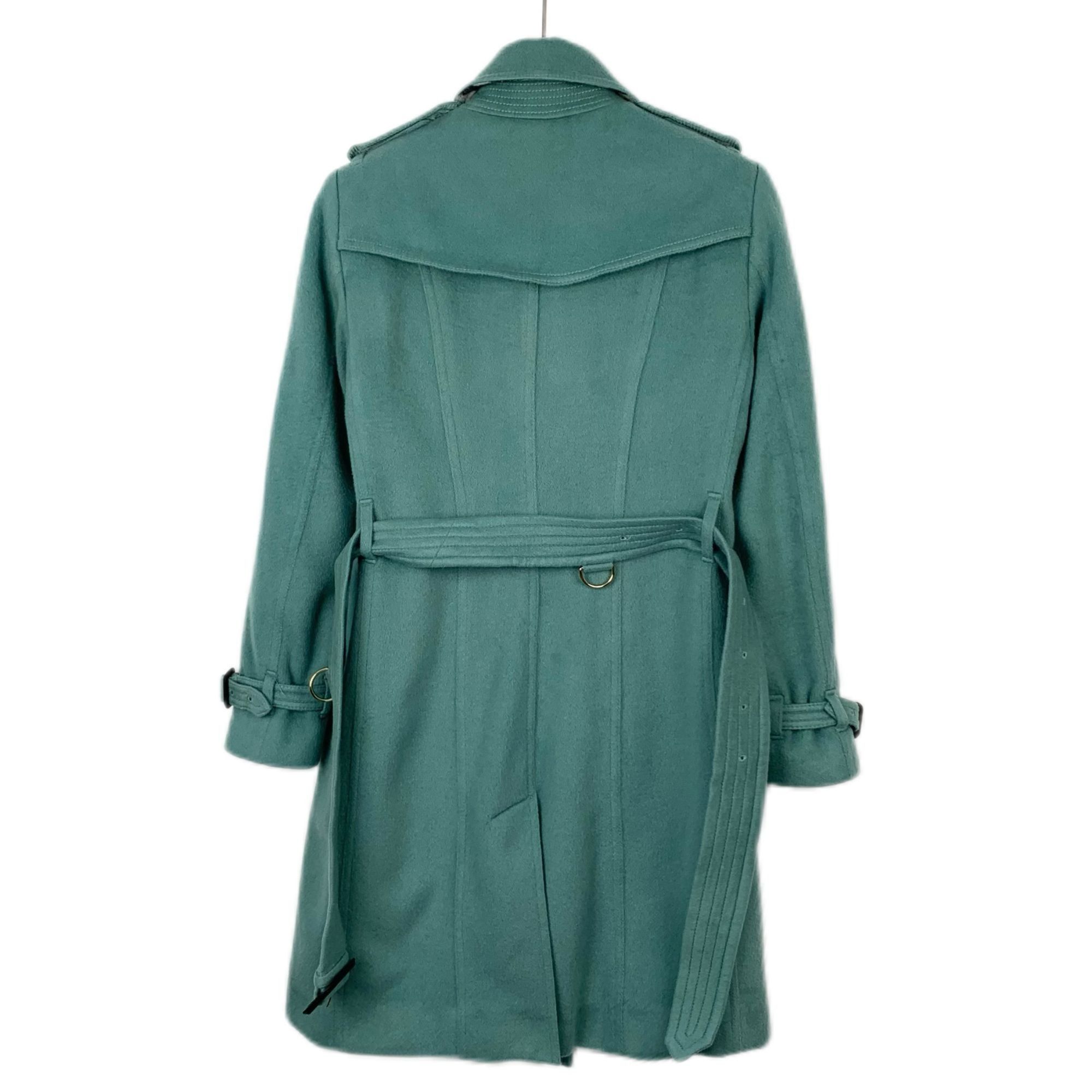 Burberry Burberry Green Cashmere Belted Coat (Size 38) Size XS / US 0-2 / IT 36-38 - 8 Thumbnail