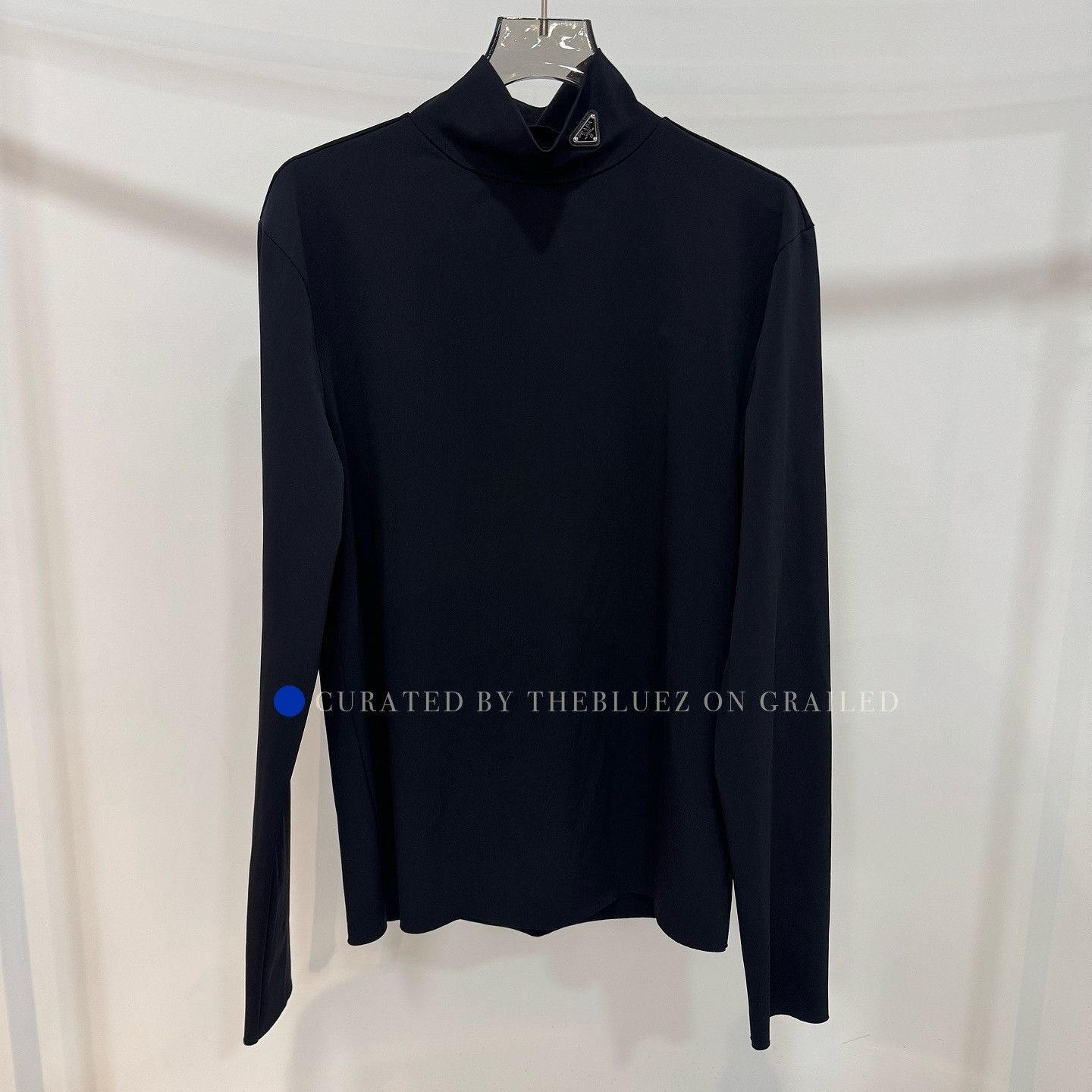 Prada Black High Neck Long Sleeve Shirt Size US M / EU 48-50 / 2 - 1 Thumbnail