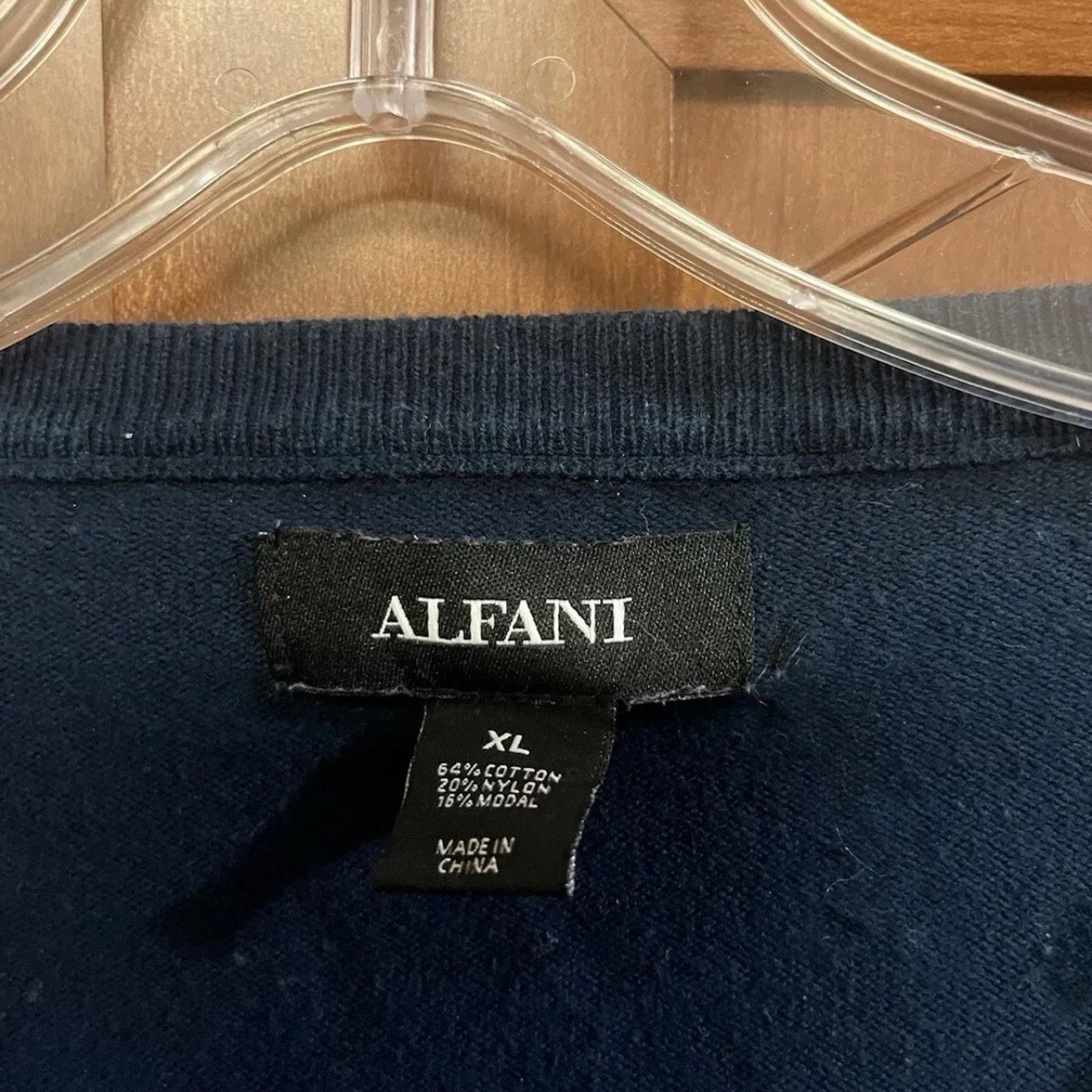 Alfani Men’s Navy Alfani V-Neck Sweatwr - Size XL Size US XL / EU 56 / 4 - 2 Thumbnail