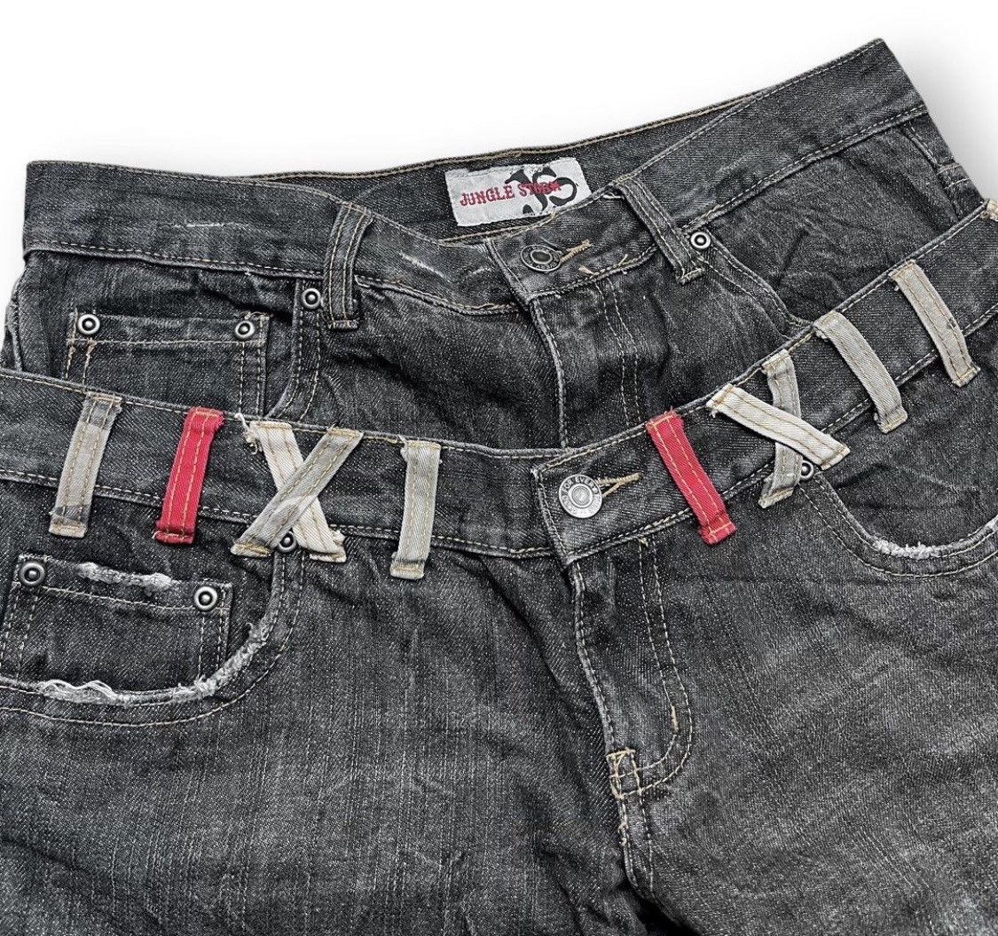 Isamu Katayama Backlash Vtg Y2K jungle storm double waist jeans Size US 29 - 6 Thumbnail