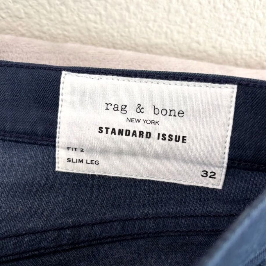 Rag & Bone rag & bone Jeans Slim Straight Denim Coated Navy Men 32x35 Button Fly USA Size US 32 / EU 48 - 2 Thumbnail