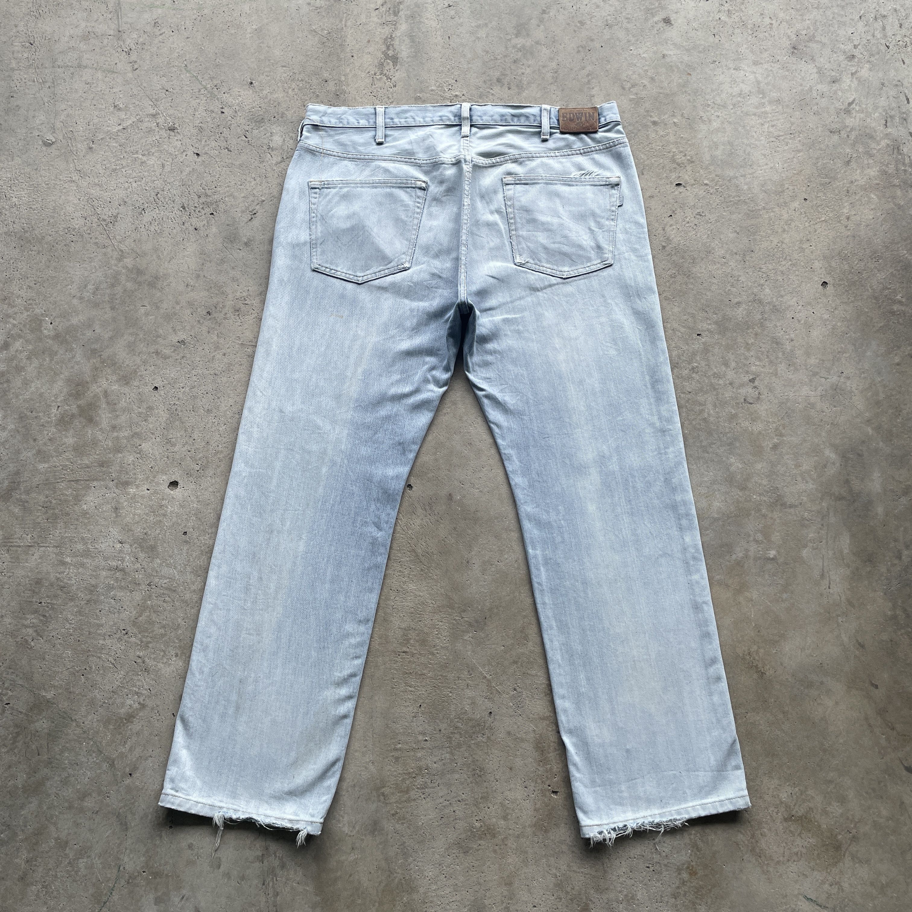 Edwin × Japanese Brand VINTAGE EDWIN DISTRESSED WASH JEANS FADED DENIM PANTS W39 Size US 39 - 11 Thumbnail
