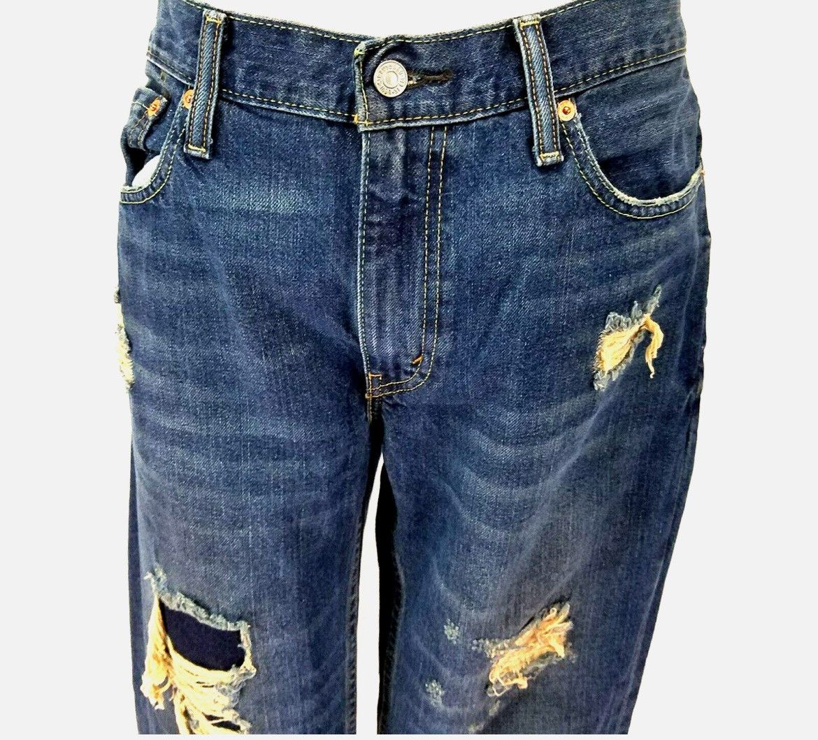 Levi's × Vintage 511 Slim Jeans W29” x L32” Distressed Upcycled Size US 29 - 2 Thumbnail