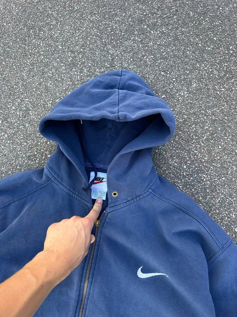 Nike × Vintage Nike Vintage 00s Zip Hoodie Distressed Washed Style Size US M / EU 48-50 / 2 - 8 Thumbnail