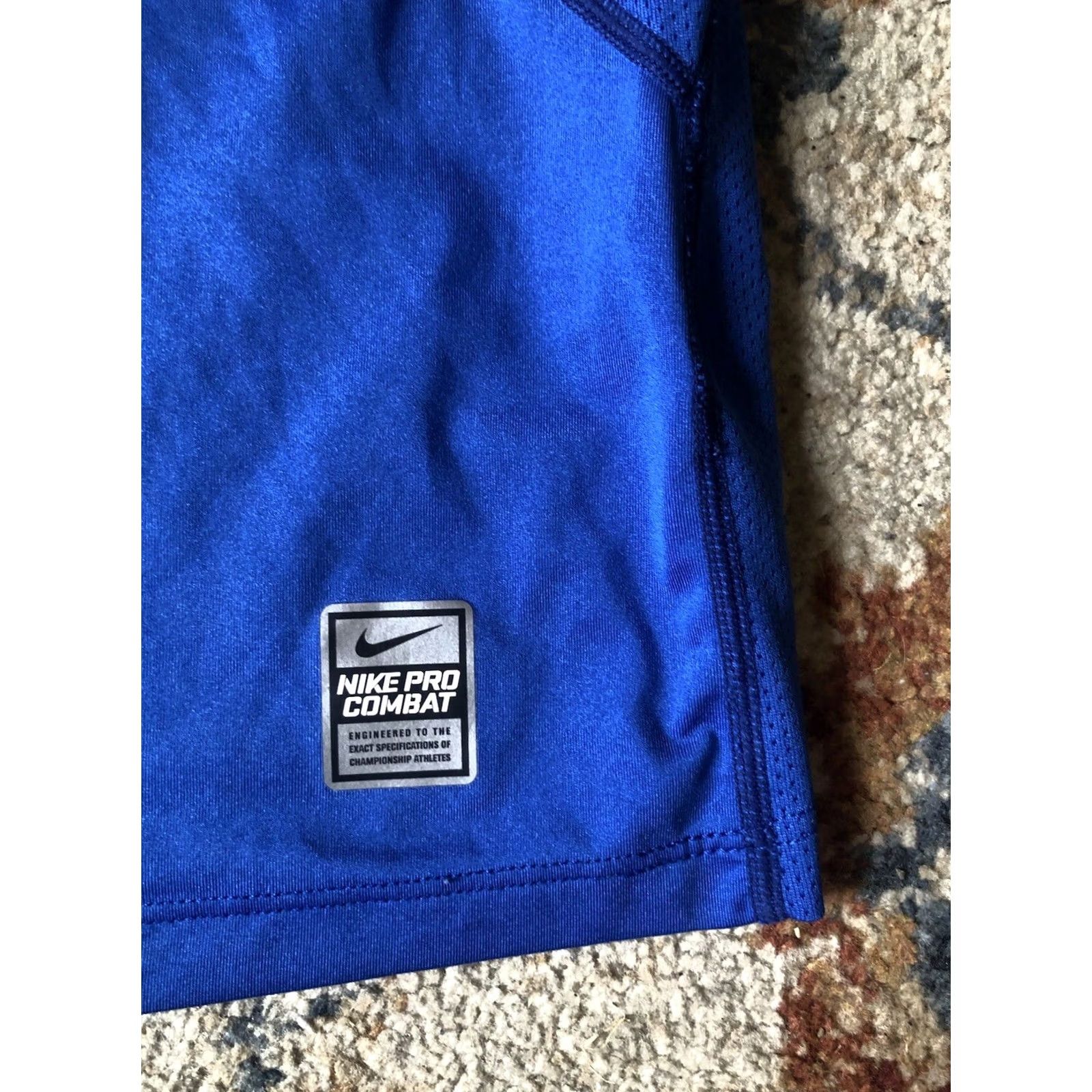 Nike Nike Pro Combat Shirt Mens Large Blue Dri-Fit Fitted Long Sleeve Gym Training Crew Neck Logo Size US L / EU 52-54 / 3 - 6 Thumbnail