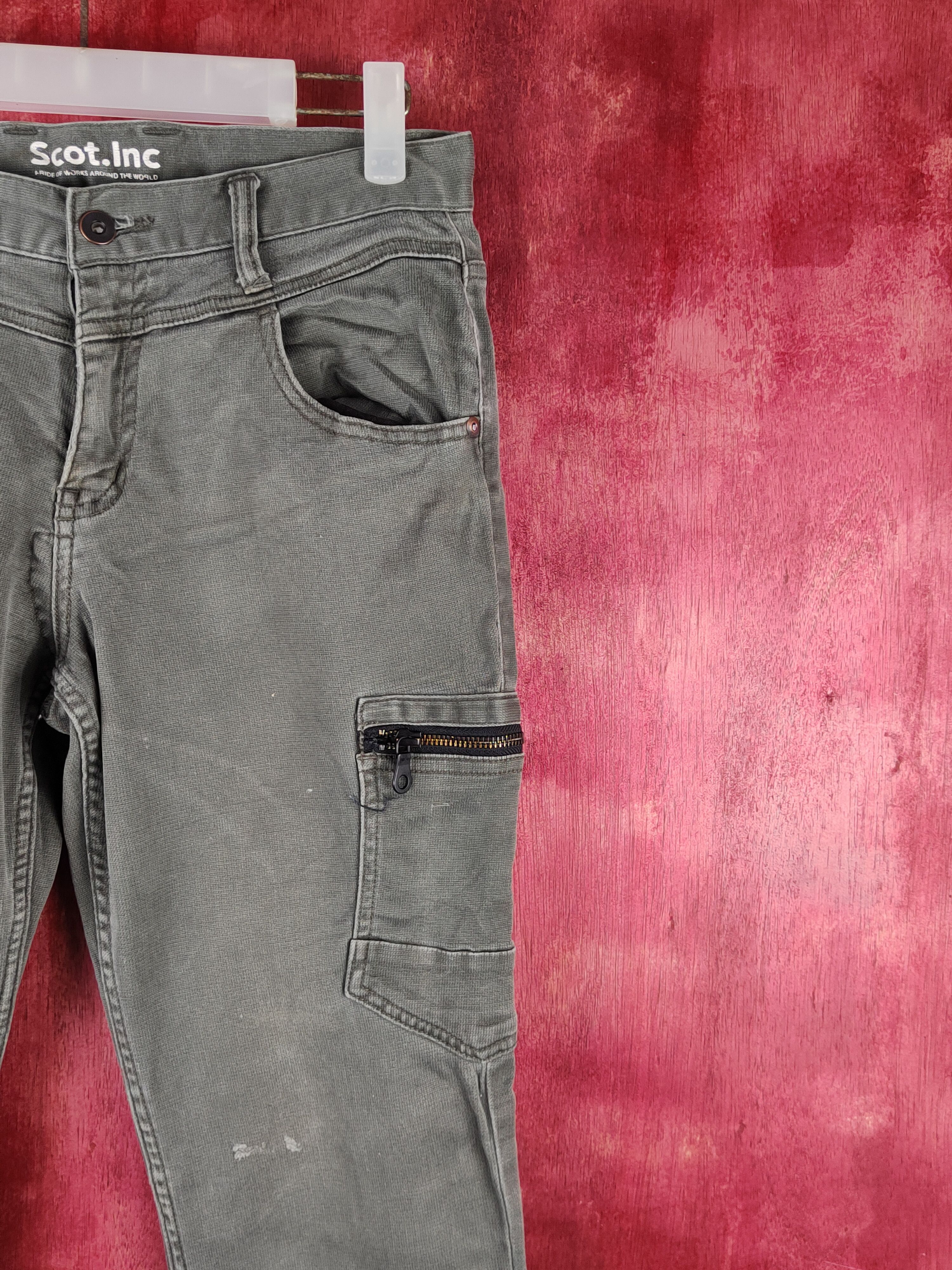 Japanese Brand Scot.Inc Olive Multipocket Tactical Denim Pants #S1469 Size US 30 / EU 46 - 5 Thumbnail