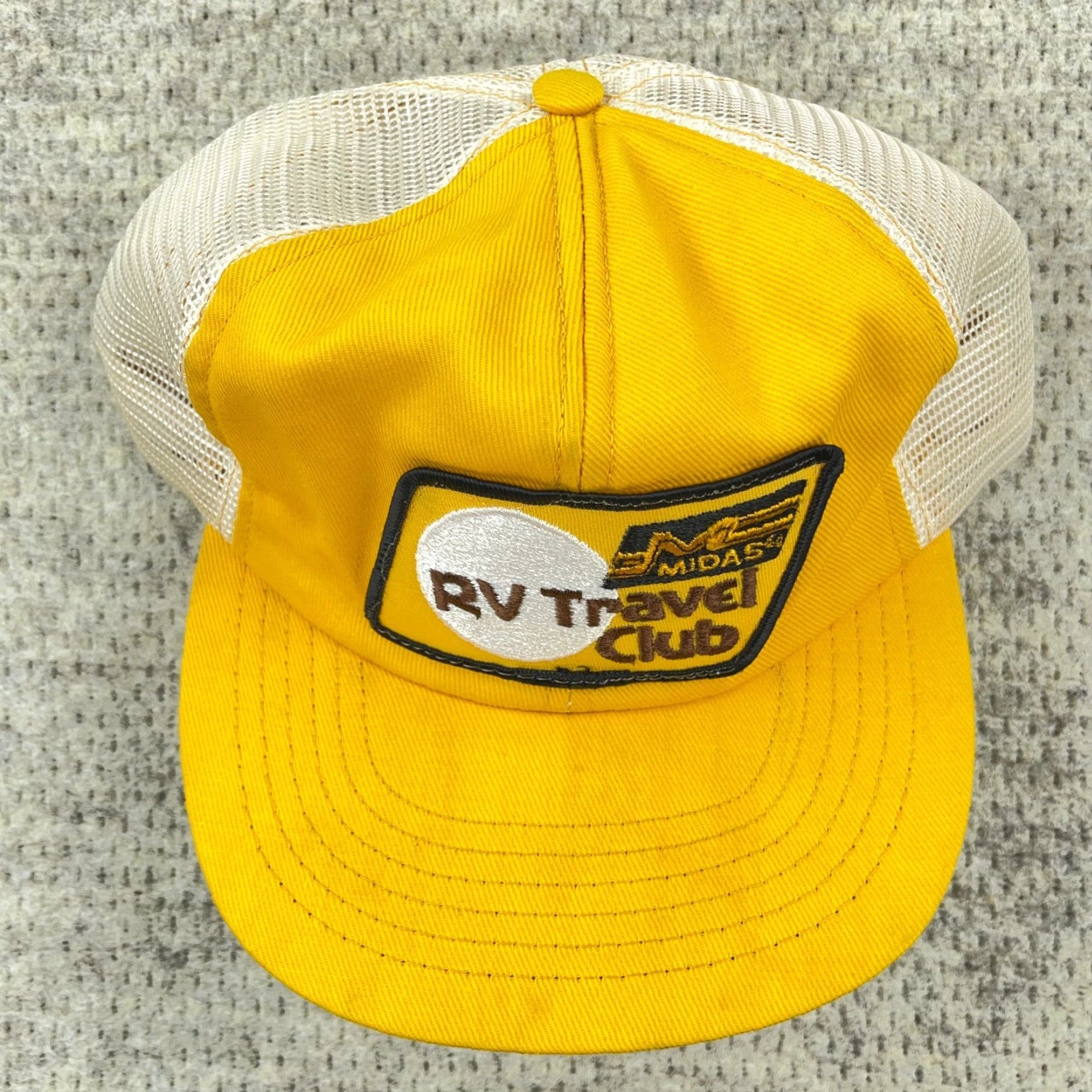 Vintage VINTAGE Swingster Trucker Hat Cap One Size Yellow Cotton Twill 80s 90s American Retro Logo Advertising Mens Size ONE SIZE - 3 Thumbnail