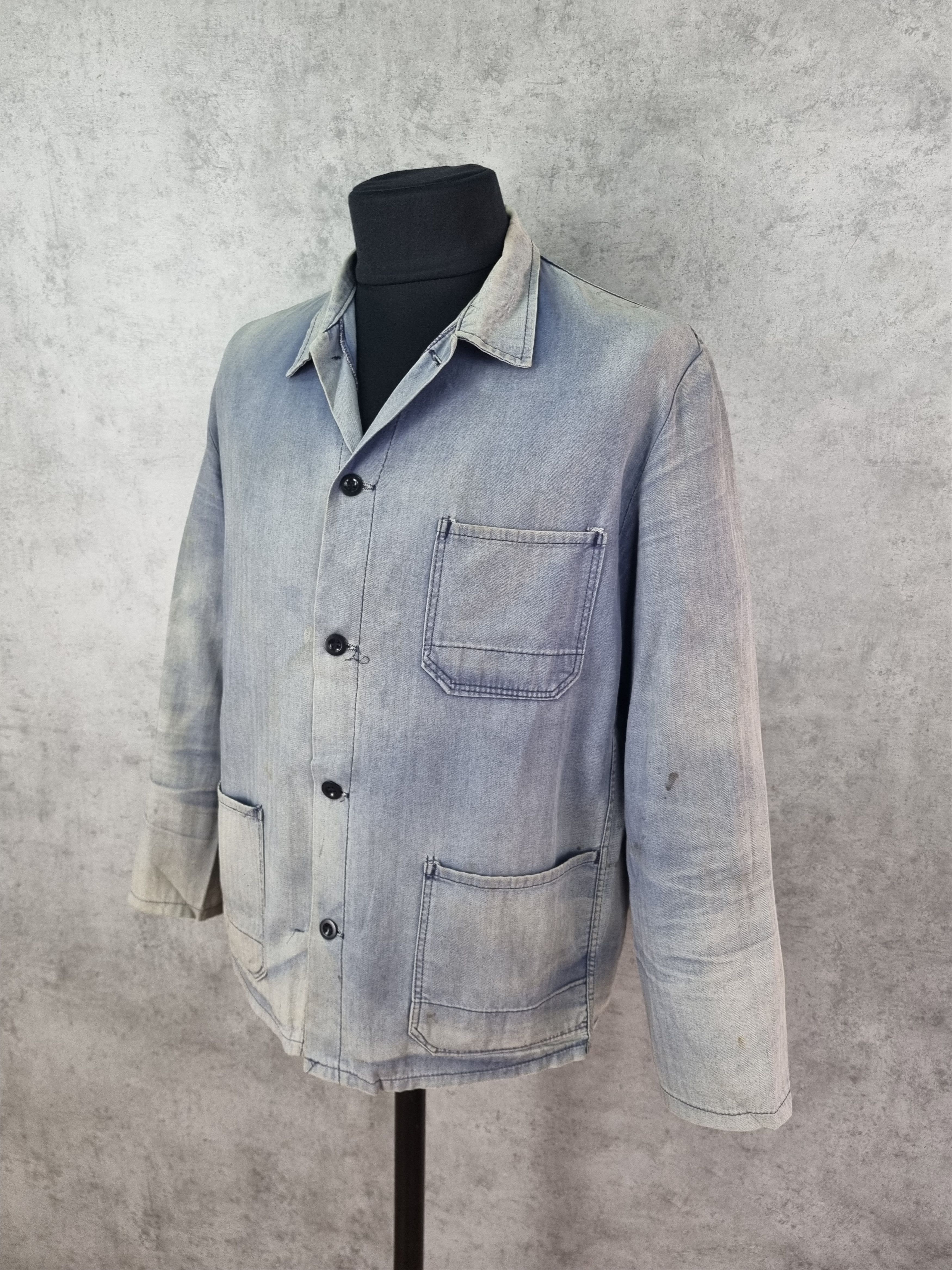Vintage Unique Destroyed Faded Dirty Painted Worker Vintage Jacket Size US XXL / EU 58 / 5 - 3 Thumbnail