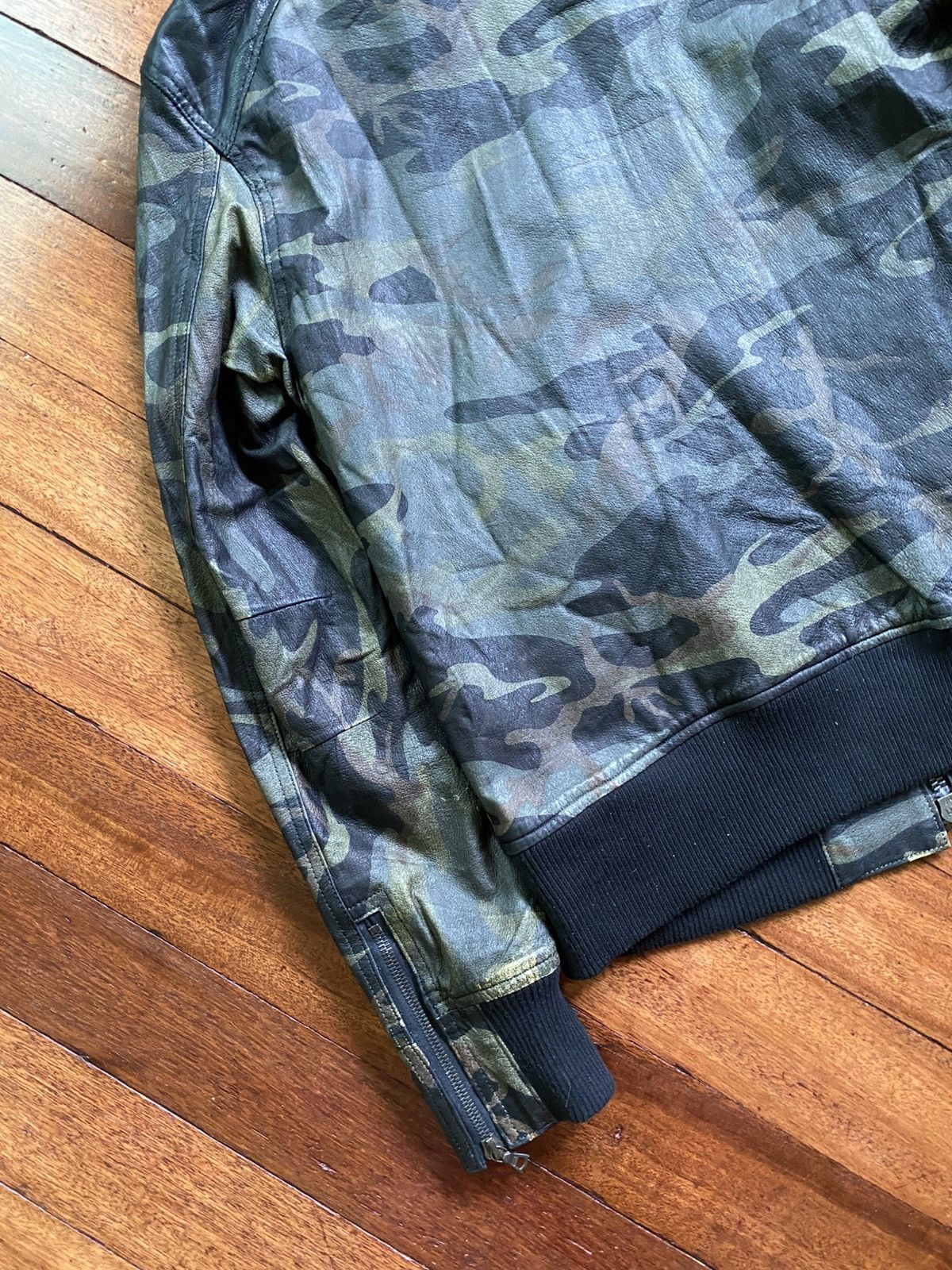 Isamu Katayama Backlash Isamu Katayama- Camou Bomber Biker Leather Jacket Size US S / EU 44-46 / 1 - 8 Thumbnail