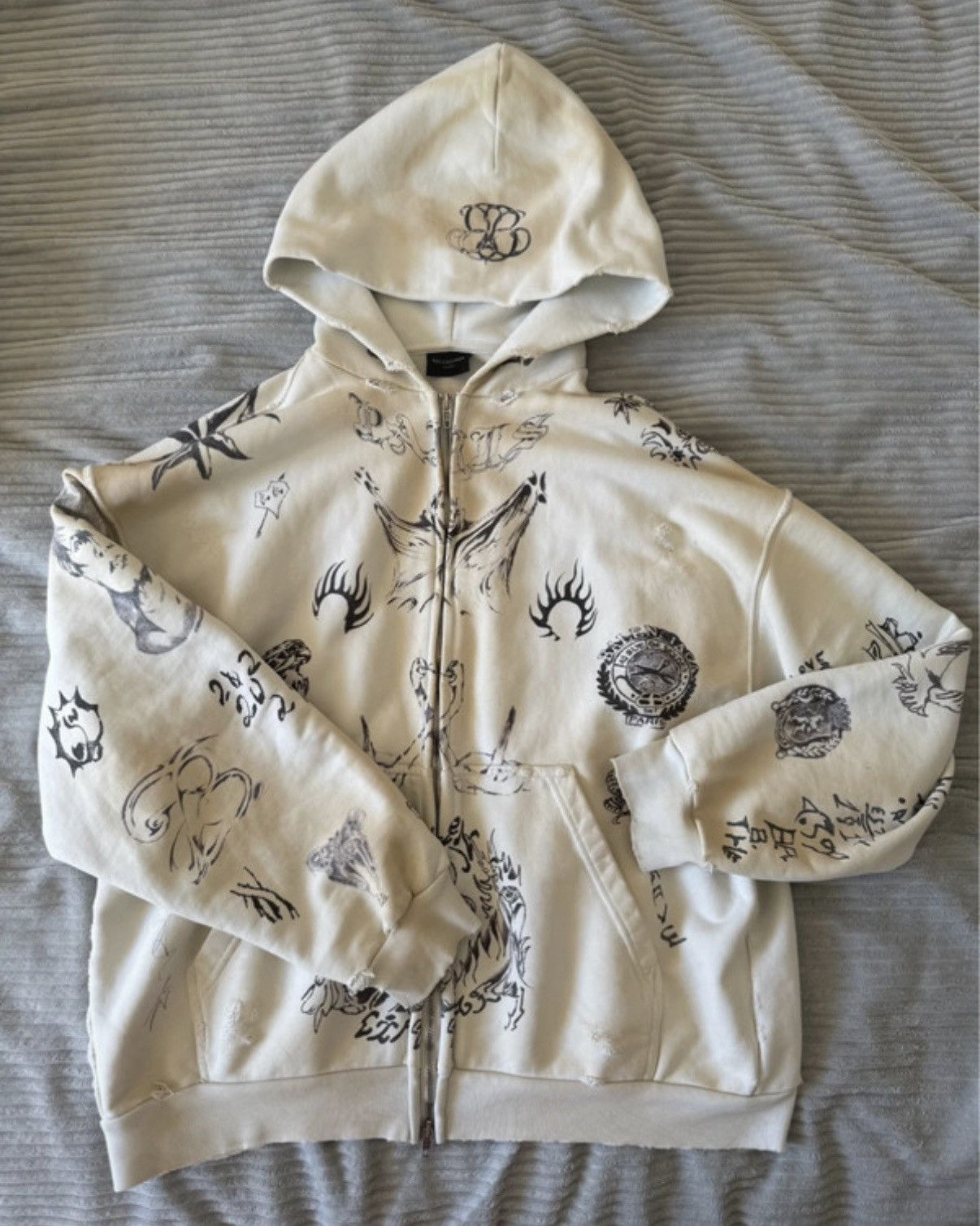 Balenciaga Balenciga tattoo zipup Size US S / EU 44-46 / 1 - 2 Thumbnail