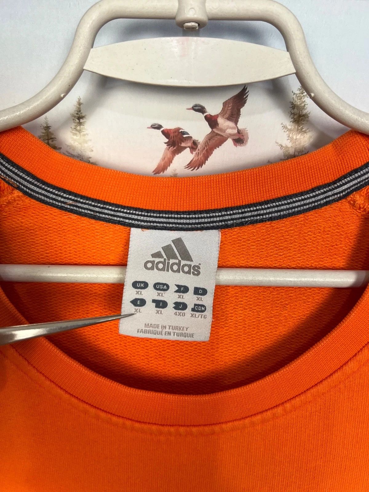 Adidas Vintage Adidas Orange Big Logo Sweatshirt Mens Crewneck Rare Size US XL / EU 56 / 4 - 4 Thumbnail