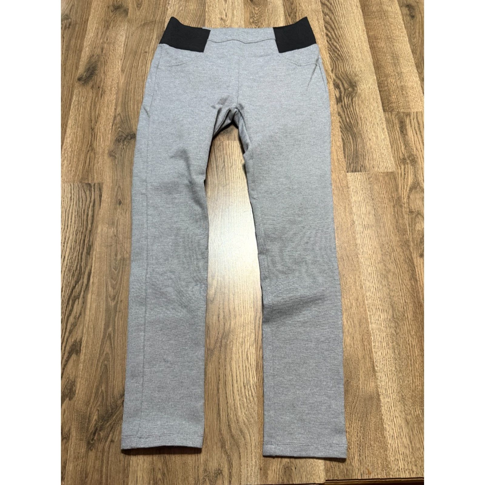 Vintage Ci Sono Pants Women Large Pull On Leggings Solid Gray Black Size 36" / US 14 / IT 50 - 2 Thumbnail