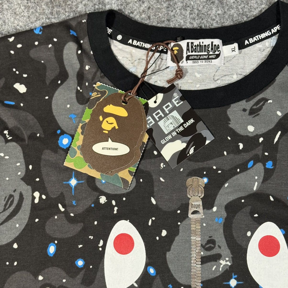 Bape BAPE Space Camo Shark Layered Long Sleeve Tee Black Size US XL / EU 56 / 4 - 3 Thumbnail