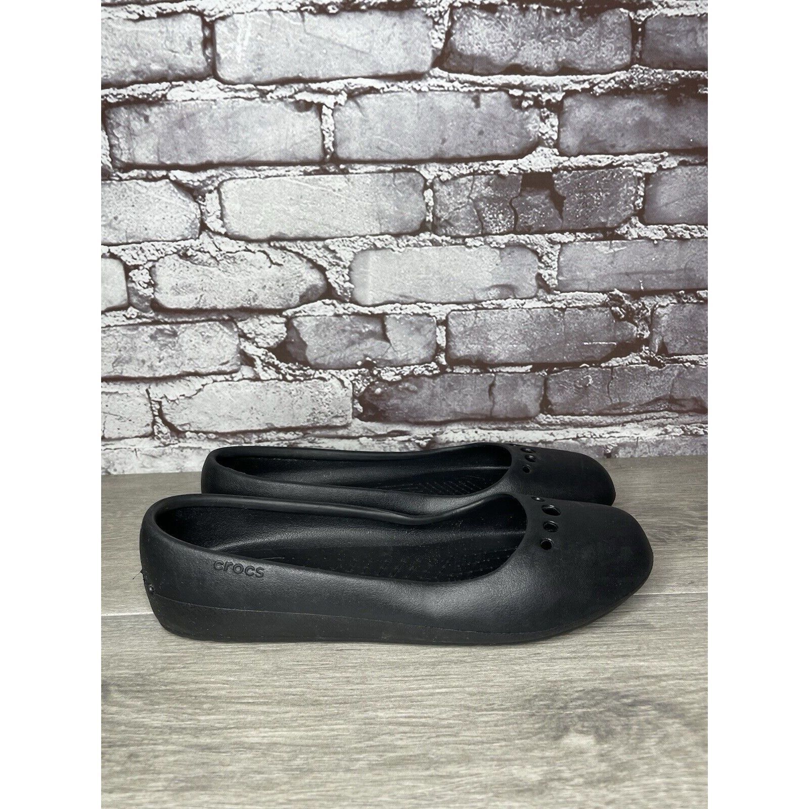 Crocs Crocs Black Rubber Slip On Lightweight Ballet Flats Shoes Wo Size US 11 / IT 41 - 4 Thumbnail