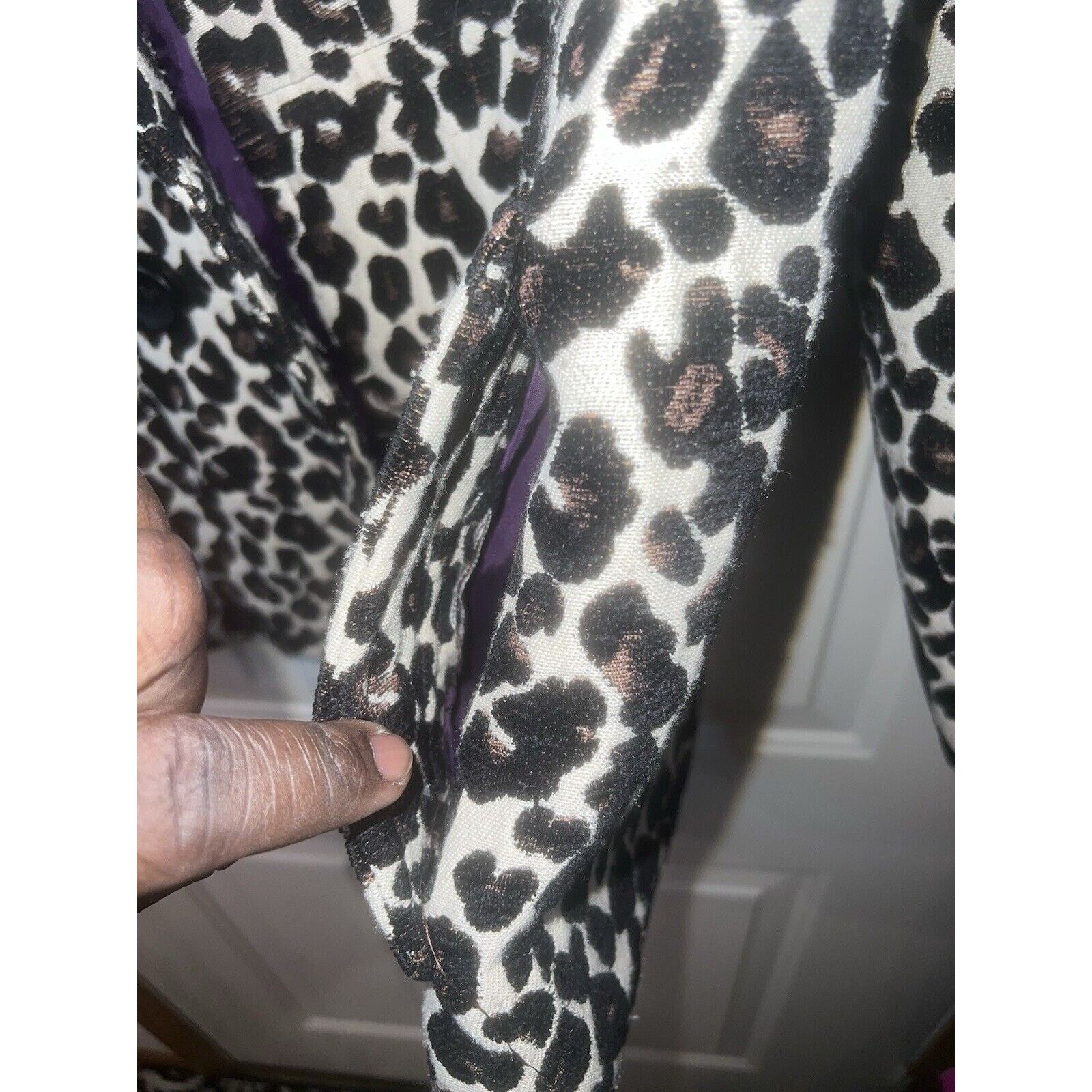 Apt. 9 Apt 9 Leopard Print Coat Women’s Large Button Front Jacket Size L / US 10 / IT 46 - 6 Thumbnail