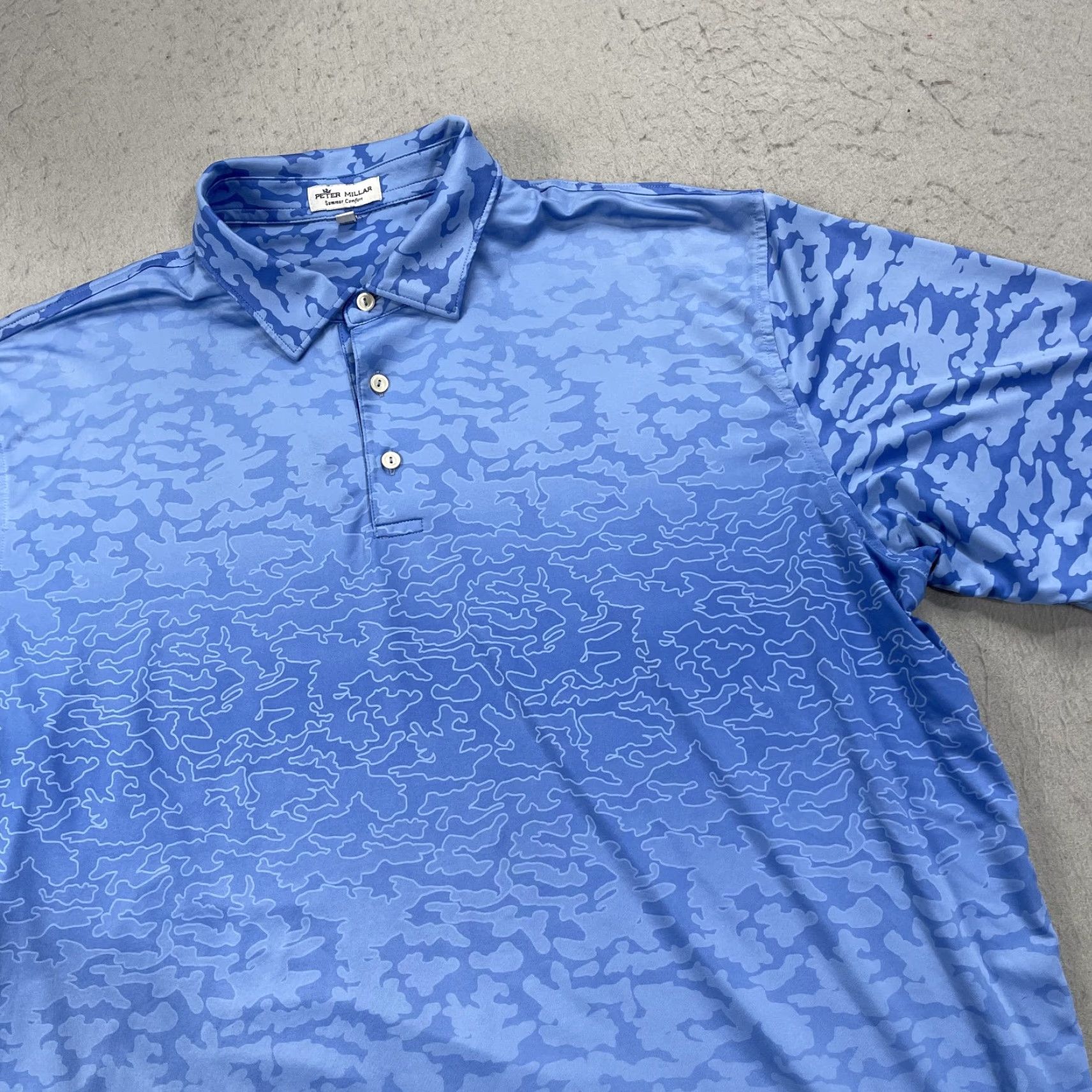 Peter Millar Peter Millar Polo Shirt Mens XL Blue Golf Summer Comfort Camouflage Ombre Loud No Logo Size US XL / EU 56 / 4 - 3 Thumbnail