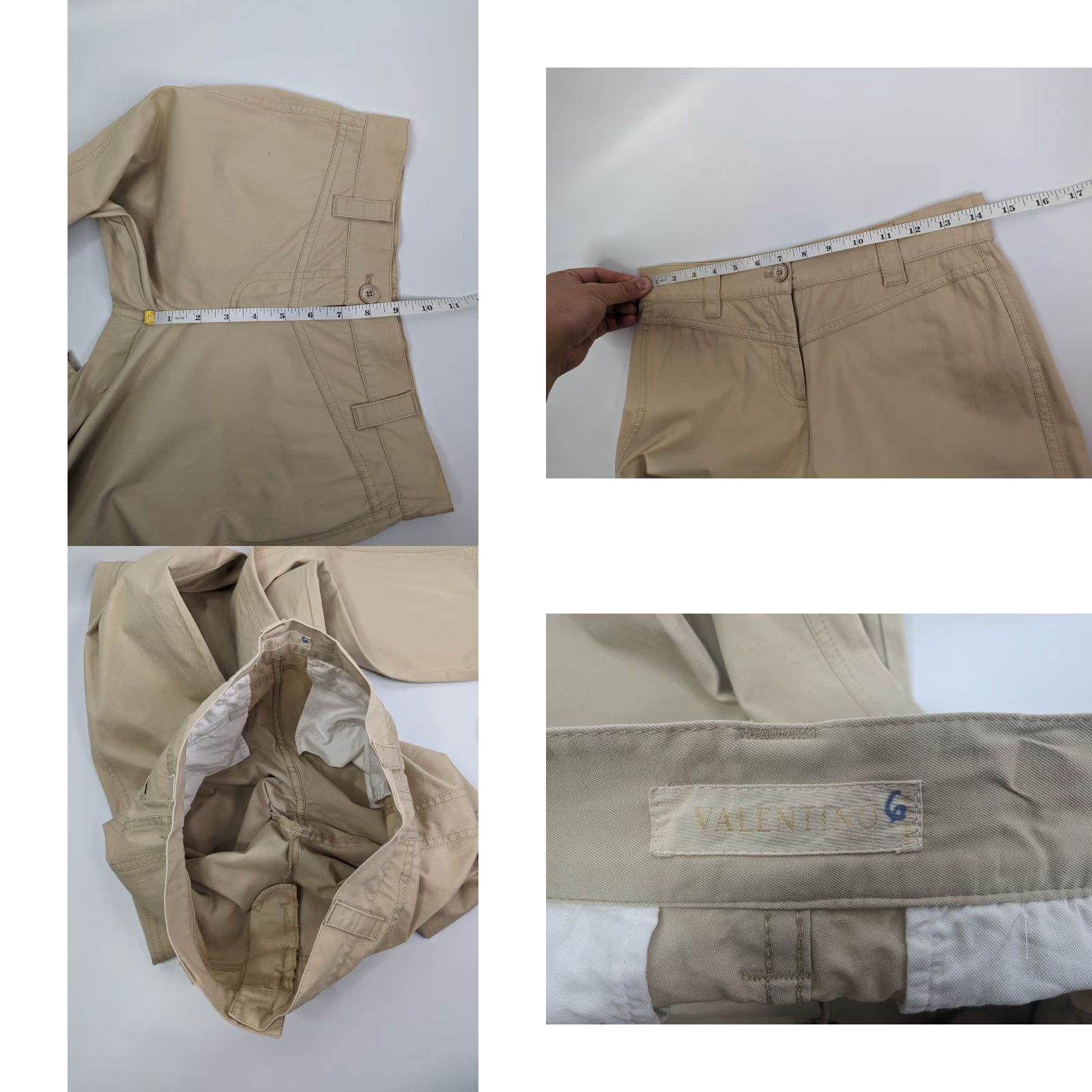 Valentino VALENTINO Beige Cotton Blend Women’s Chinos Pant Size 6 Made in Italy Size 28" / US 6 / IT 42 - 8 Thumbnail