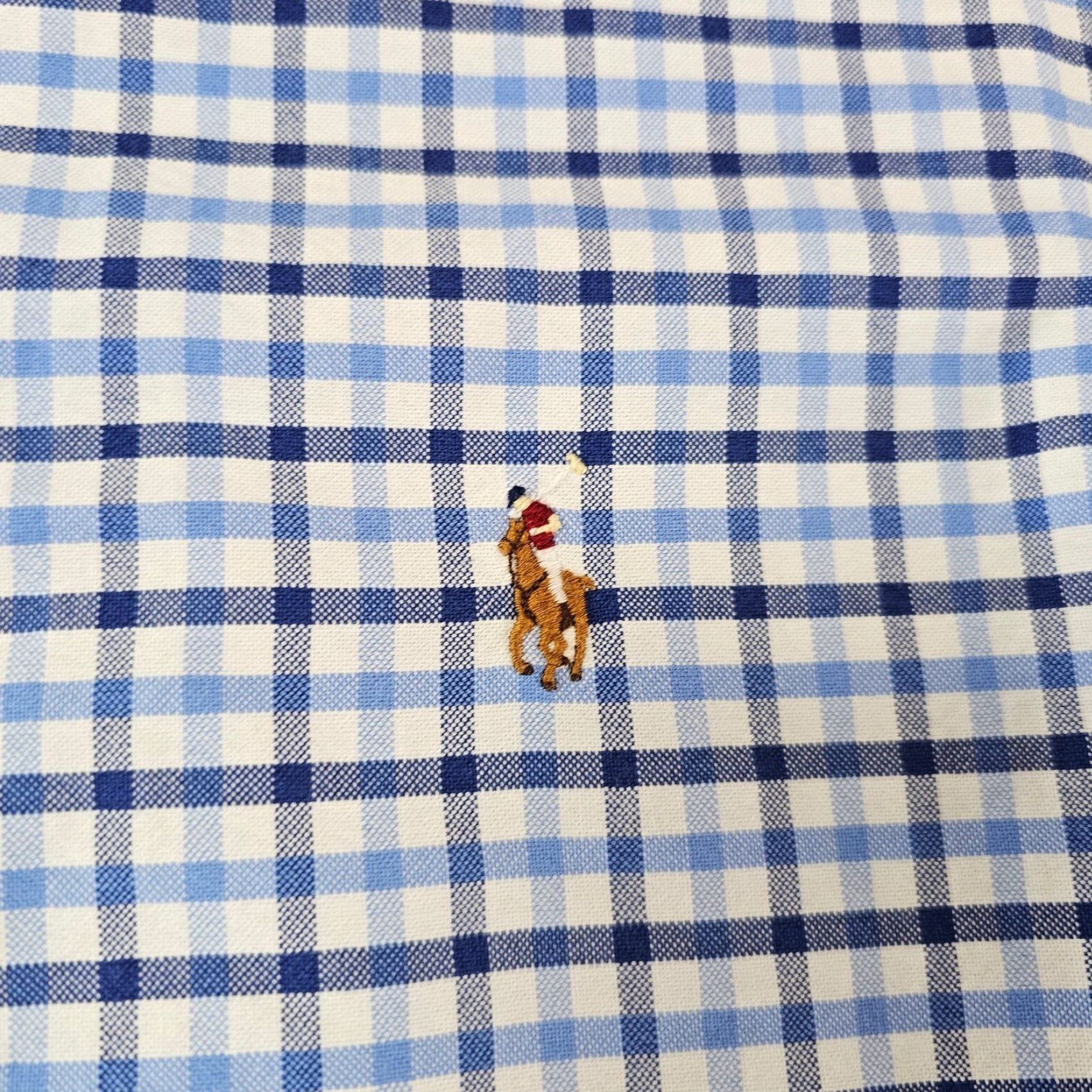 Ralph Lauren Ralph Lauren Shirt Mens Large Classic Fit Blue White Check Cotton Twill Pony Button-Up Navy/Blue Classic Preppy Size US L / EU 52-54 / 3 - 3 Thumbnail