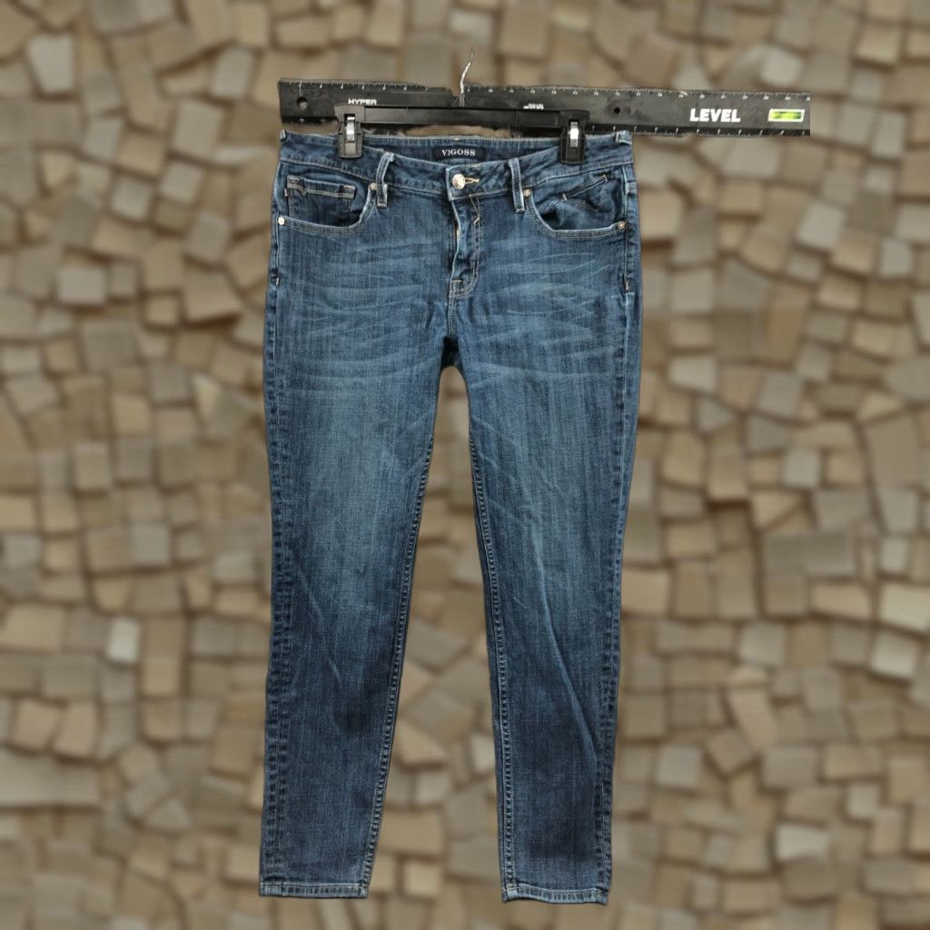 Vintage VIGOSS Chelsea Skinny Jeans Womens Medium Wash Blue Size 31 5-Pocket Denim Jeans Size 24" / US 00 / IT 34 - 1 Thumbnail