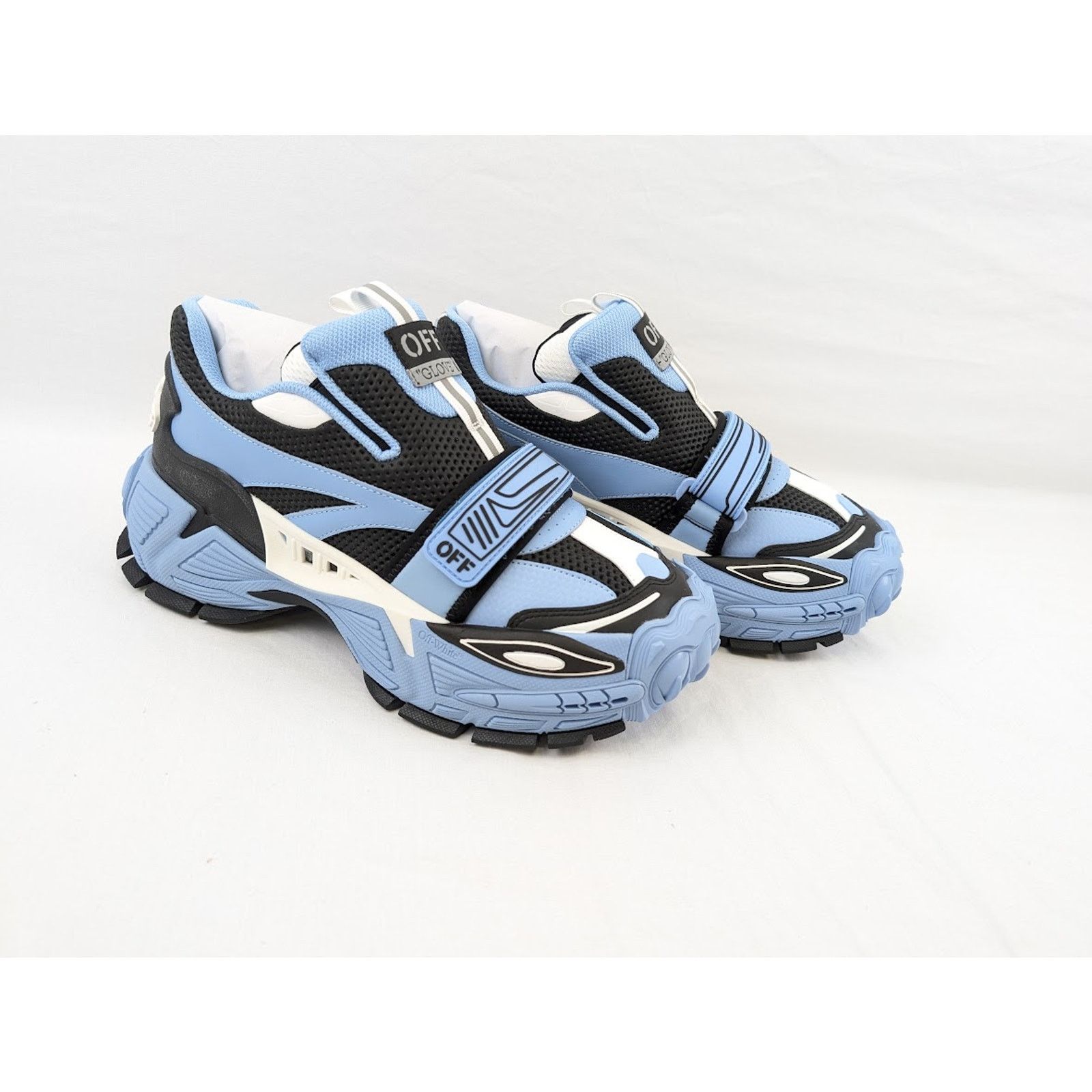Off-White o1rshd1 Glove Slip On Sneakers in Light Blue/Black Size US 11 / EU 44 - 17 Thumbnail