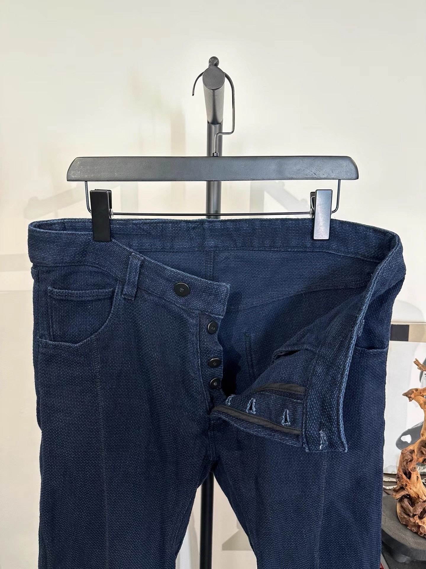 11 By Boris Bidjan Saberi BBS P1 Linen Denim Curved Trousers K35 Size US 37 - 5 Thumbnail