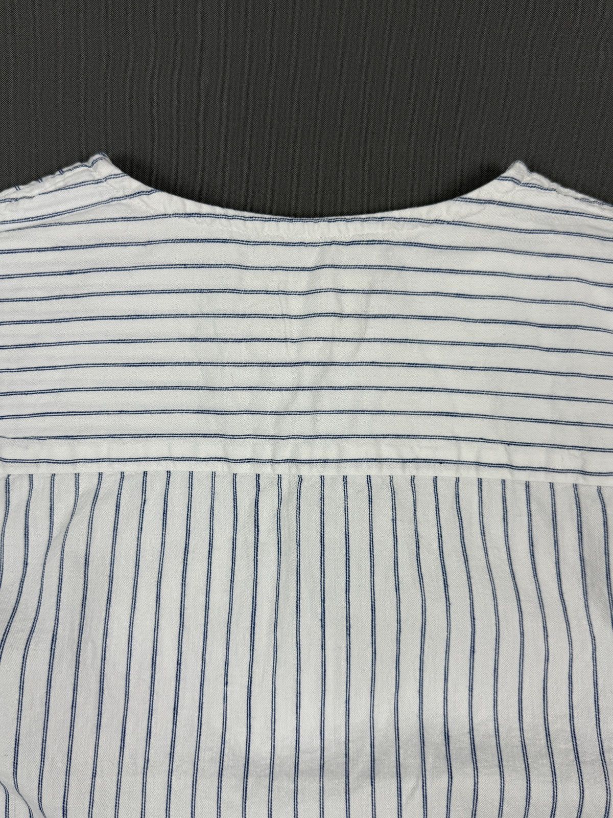 Folk Folk Hickory Stripe Colarless Button Up Shirt Blouse 3 Size M / US 6-8 / IT 42-44 - 8 Thumbnail