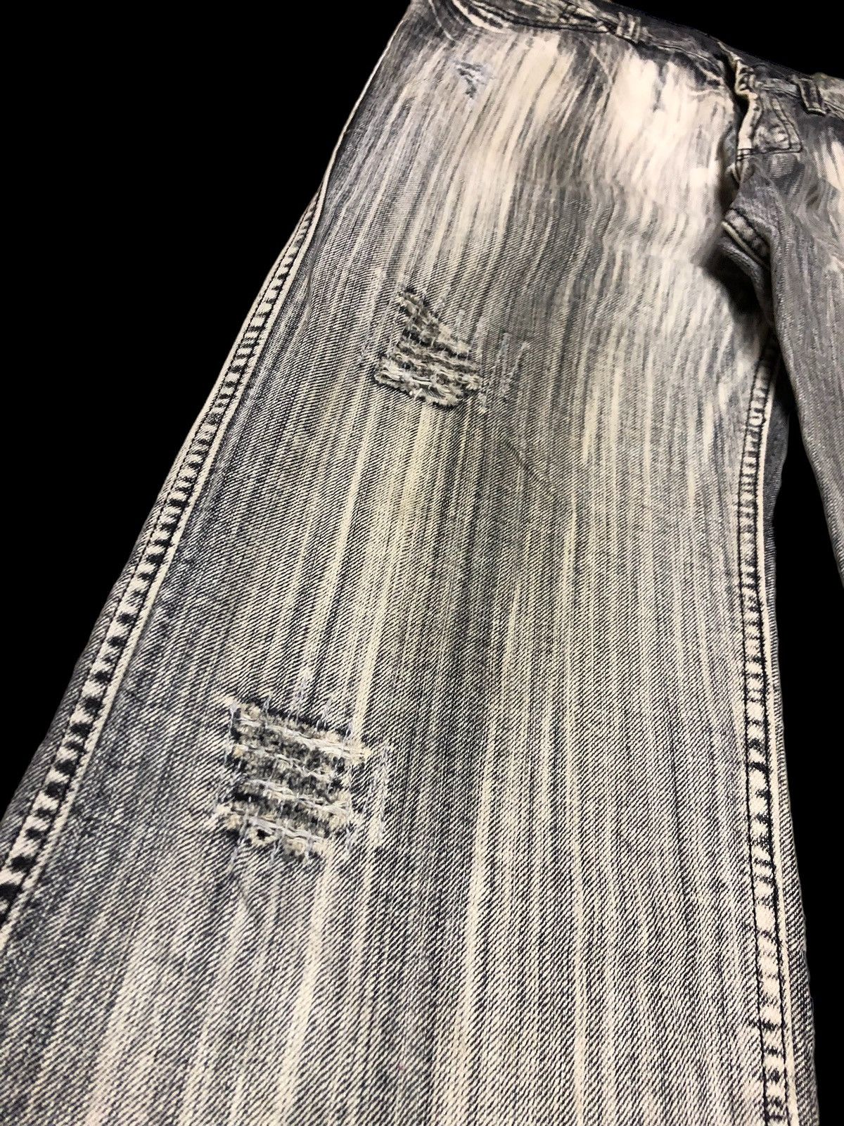 Hypebeast STRIPED WIDE LEG WASHED BLACK DENIM Size US 31 - 4 Thumbnail