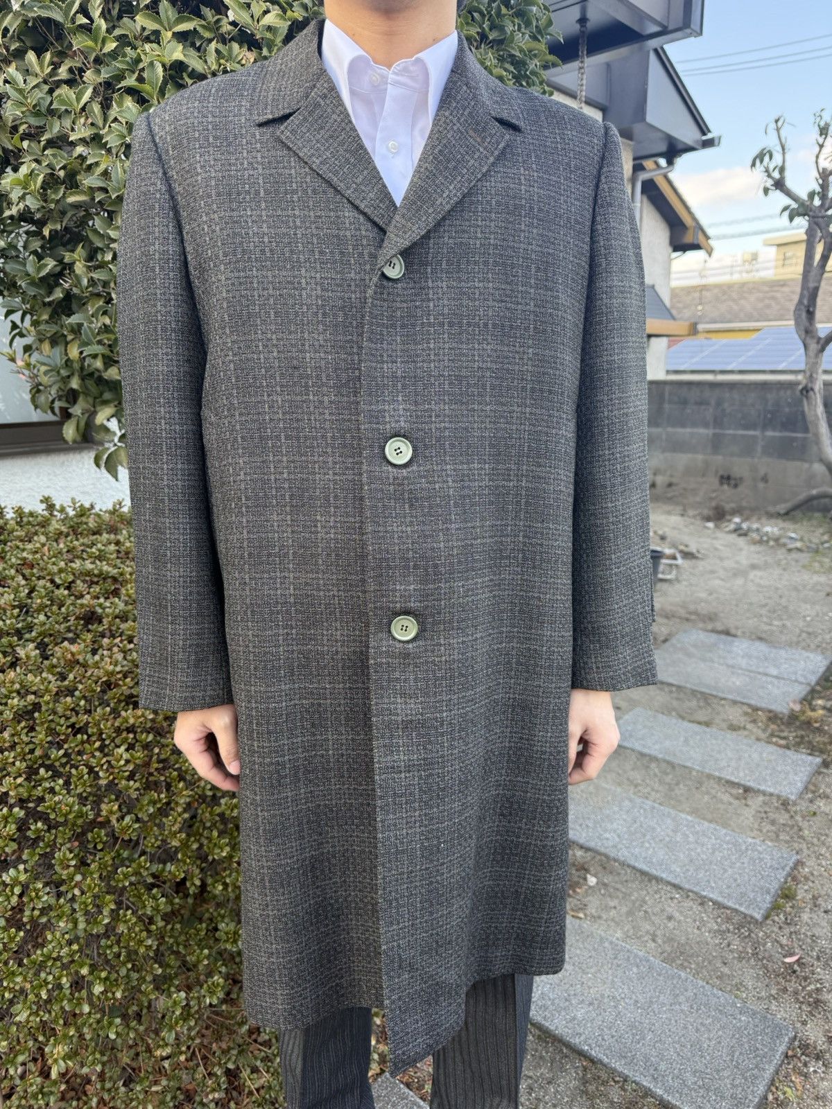 Other 1960s–70s Japanese Rasha Wool Coat – Gray Check Size US L / EU 52-54 / 3 - 1 Thumbnail