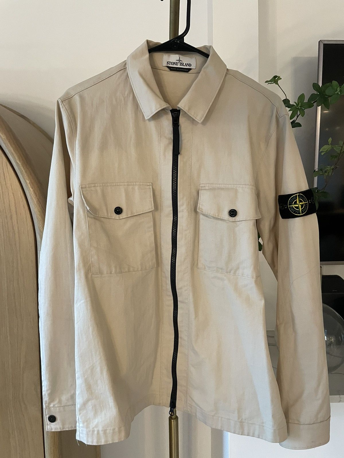 image of Sand Stone Island Regular Fit Overshirt, Men's (Size Medium)