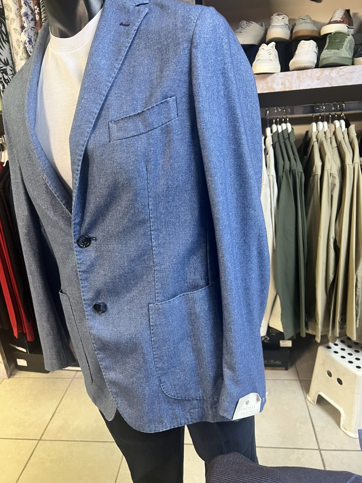 Other JERRY KEY MEN'S SUIT BLAZER JACKET Cashmere Made In Italy Size 38R - 2 Thumbnail