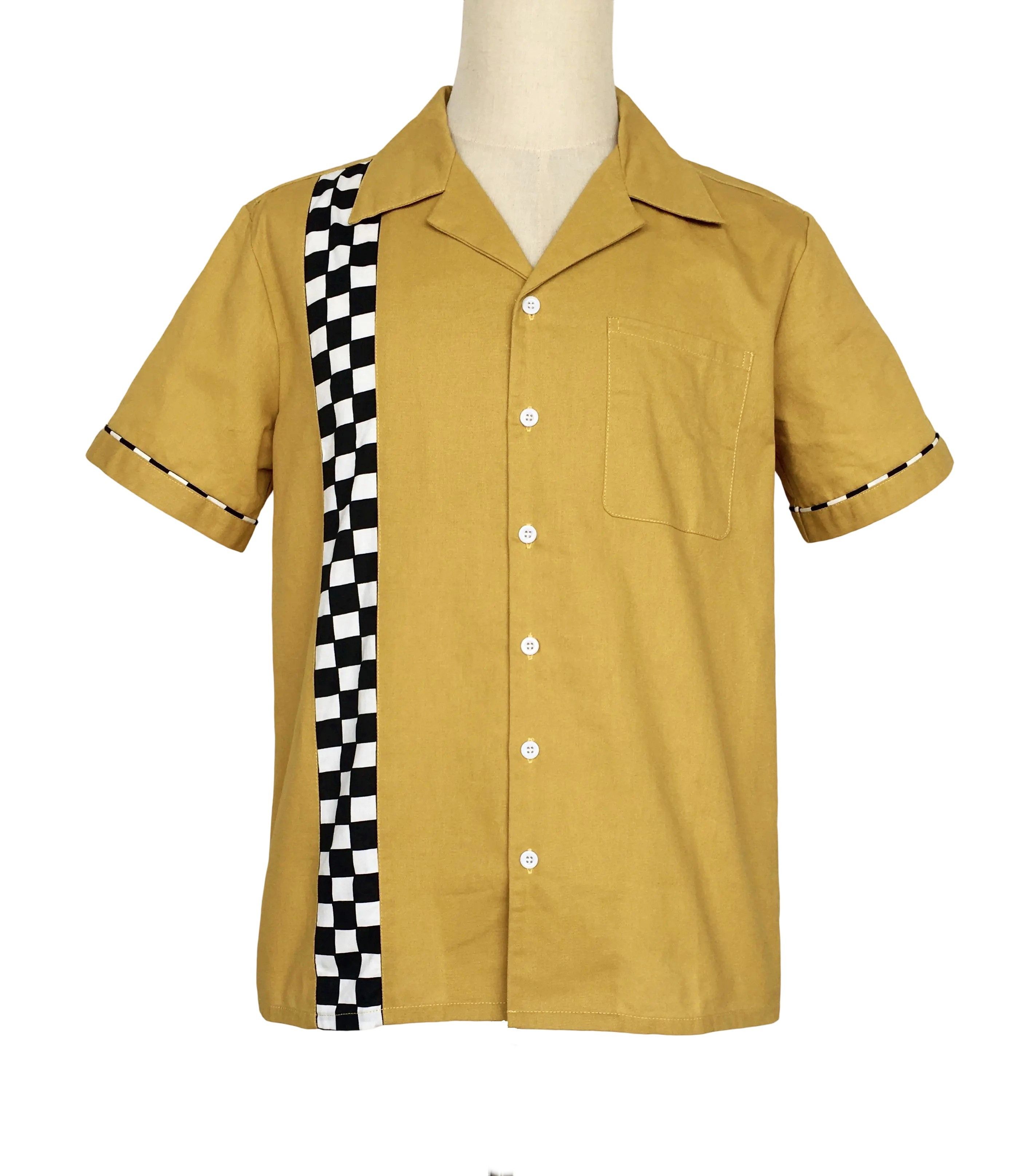 Other Mosaic Panel,Bowling Shirts,Retro Style,Men Shirts Yellow Size US XXL / EU 58 / 5 - 1 Thumbnail