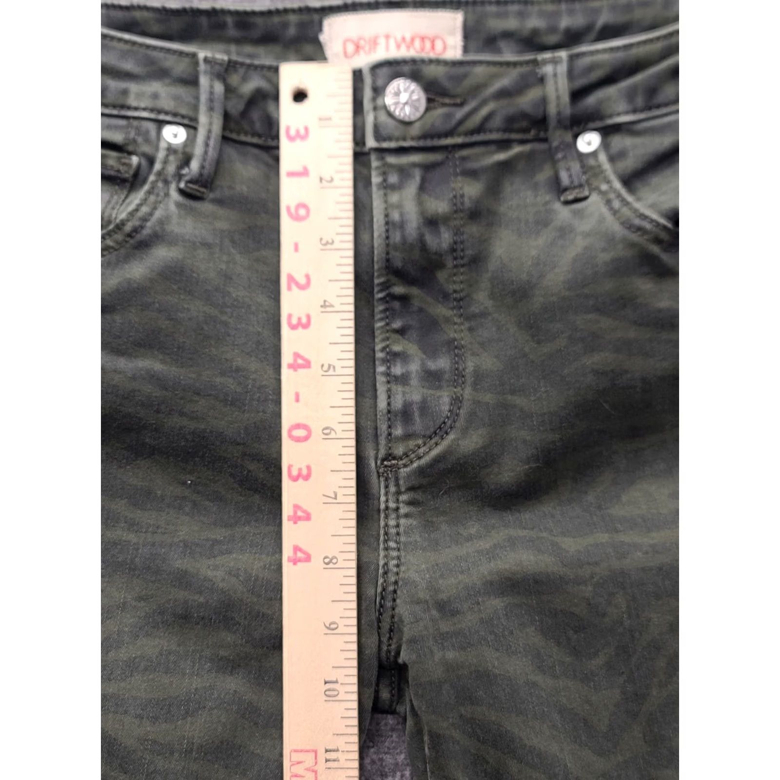 Vintage Driftwood Jeans Womens 29x29 Jackie Skinny Fit Ankle Cut High Rise Stretch Jeans Bohemian Festival Green 29 Inseam 5-Pocket Slim Wash Light Womens Size 29" - 4 Thumbnail