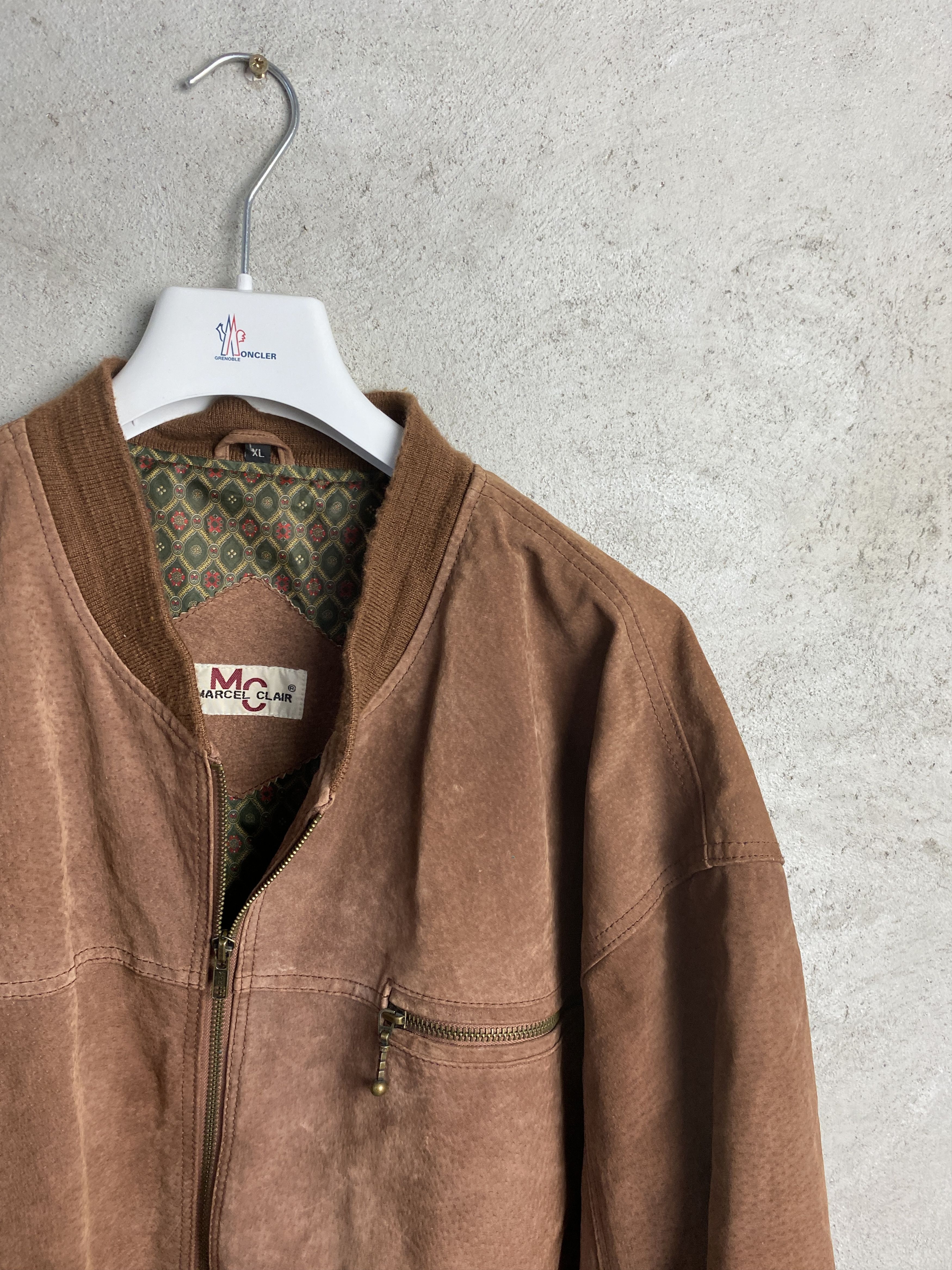 Genuine Leather Vintage leather jacket suede brown bomber Size US XL / EU 56 / 4 - 2 Thumbnail