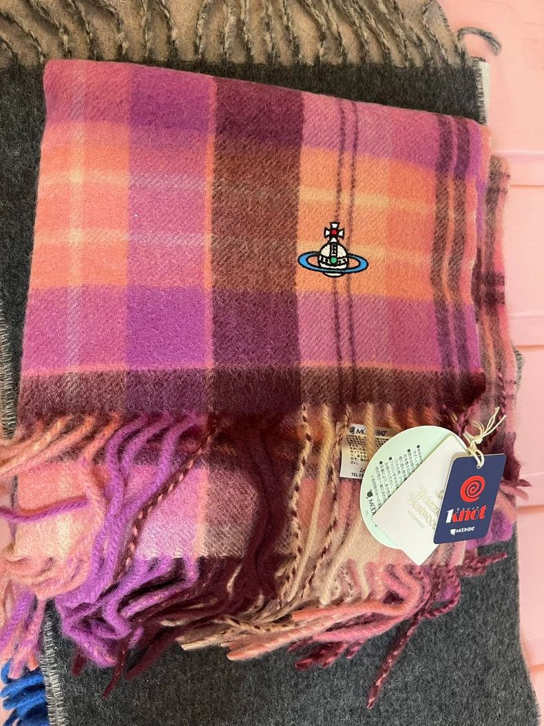 Vivienne Westwood Vivienne Westwood Classic Saturn wool scarf pink Size ONE SIZE - 1 Thumbnail