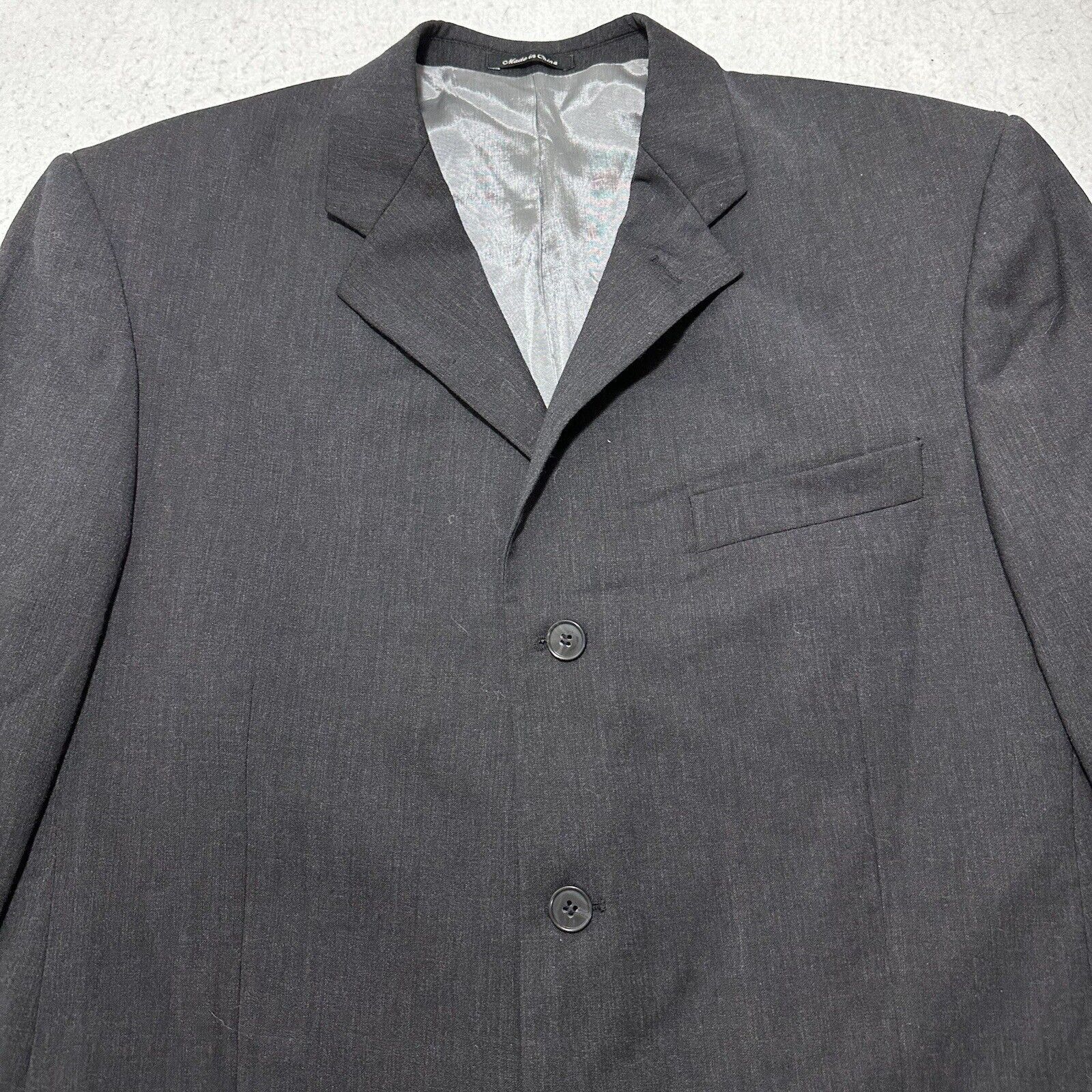 Other Axcess Claiborne 42R 100% Wool Suit Jacket Black/Gray Blazer Size 42R - 2 Thumbnail