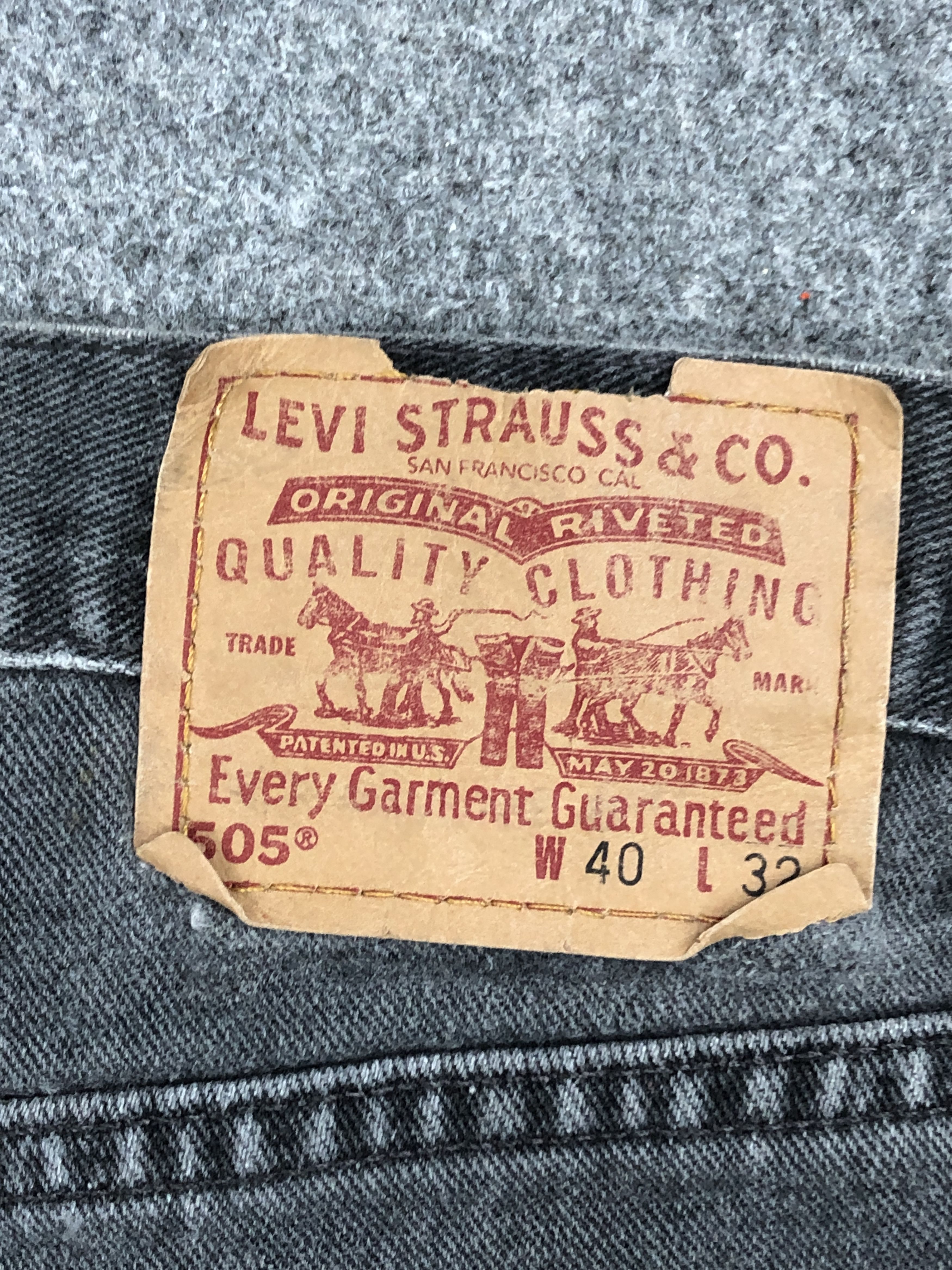 Levi's Faded Black Vintage 90s Levis 505 Jeans DP2292 Size US 39 - 5 Thumbnail