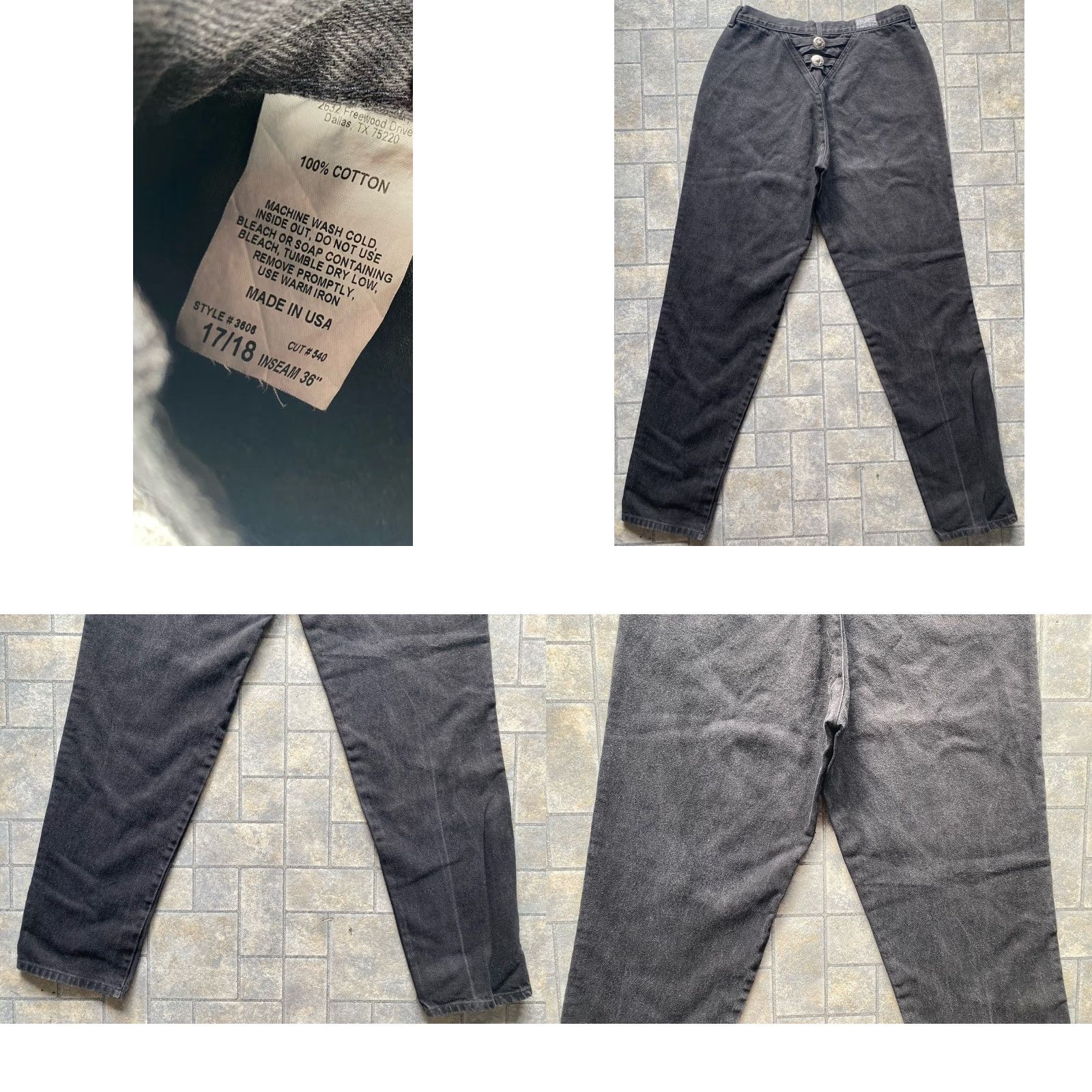 Denime VINTAGE Circle T Denim Jeans Womens 17/18 Inseam 36 Black Denim Western Pants VTG Circle T Womens 17/18 Inseam 36 Black Size 38" / US 16 / IT 52 - 8 Thumbnail